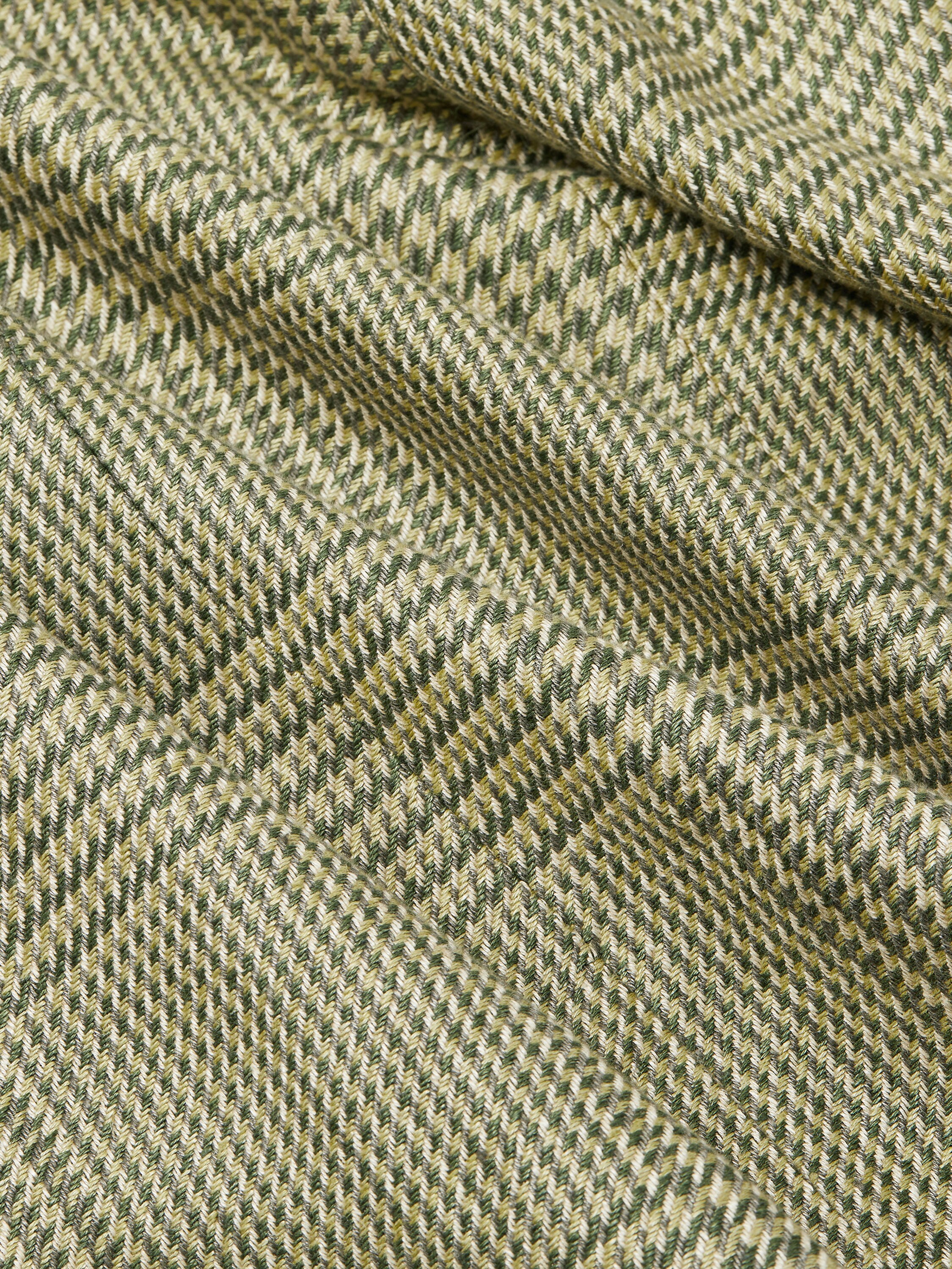 Crossover Jacke aus Leinen, Wolle und Seide in Olivgrün Detailfoto #2 des Produkts