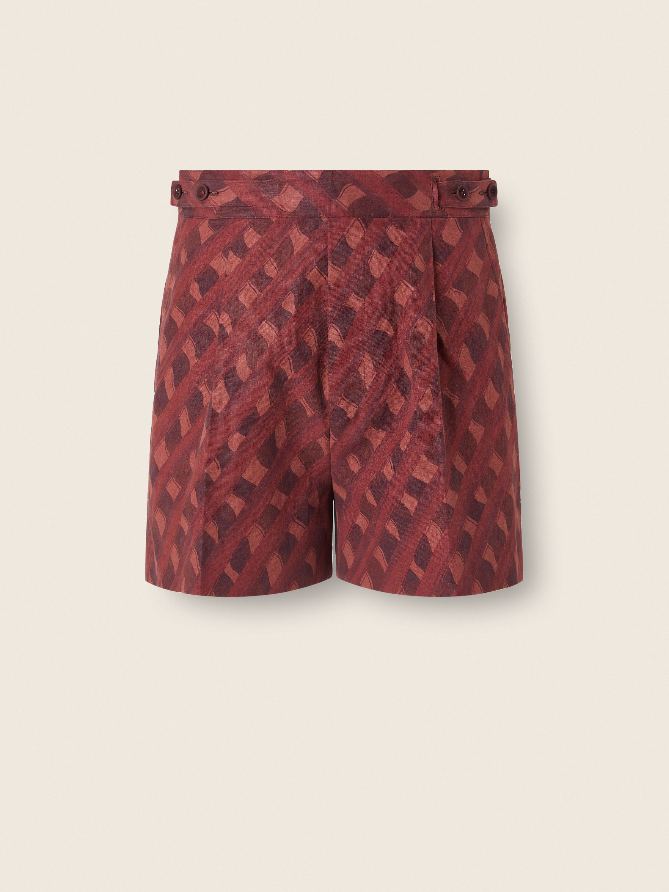 Shorts aus Leinen in Dunkelweinrot Hauptproduktfoto