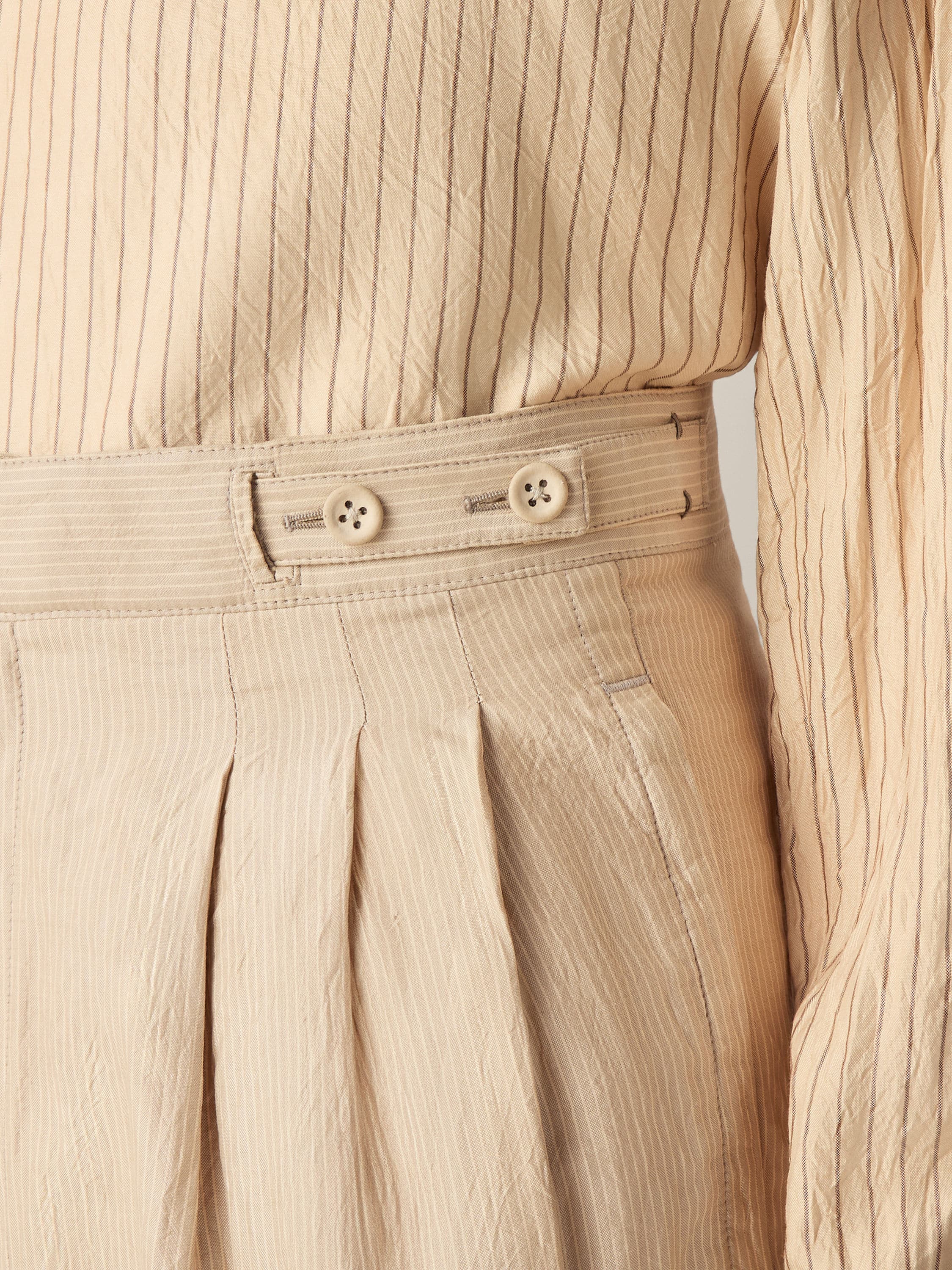 Pantaloni in Seta Beige e Marrone Foto #1 di dettaglio del prodotto