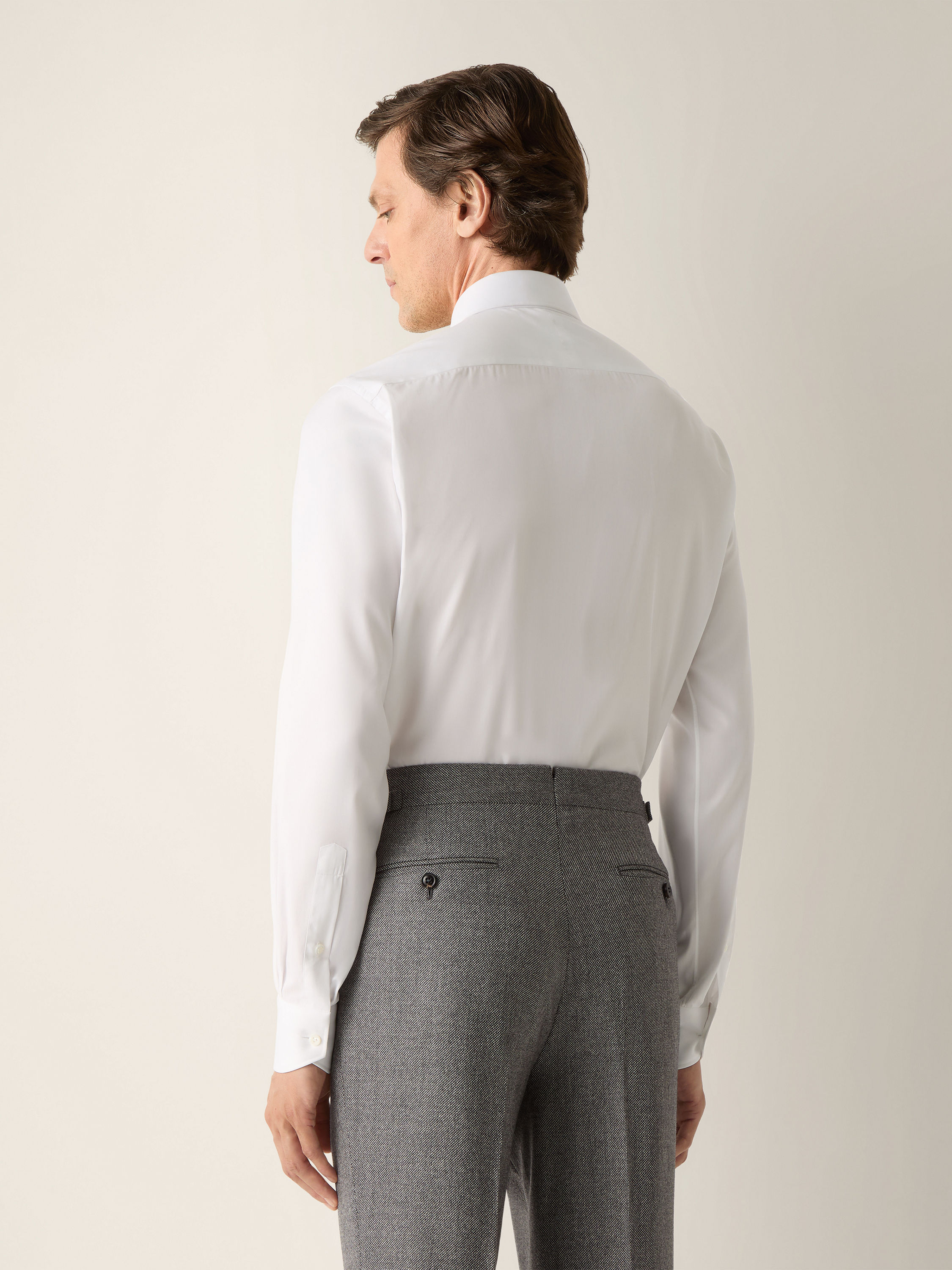 Optical White Trecapi Cotton Shirt Product detail photo #3