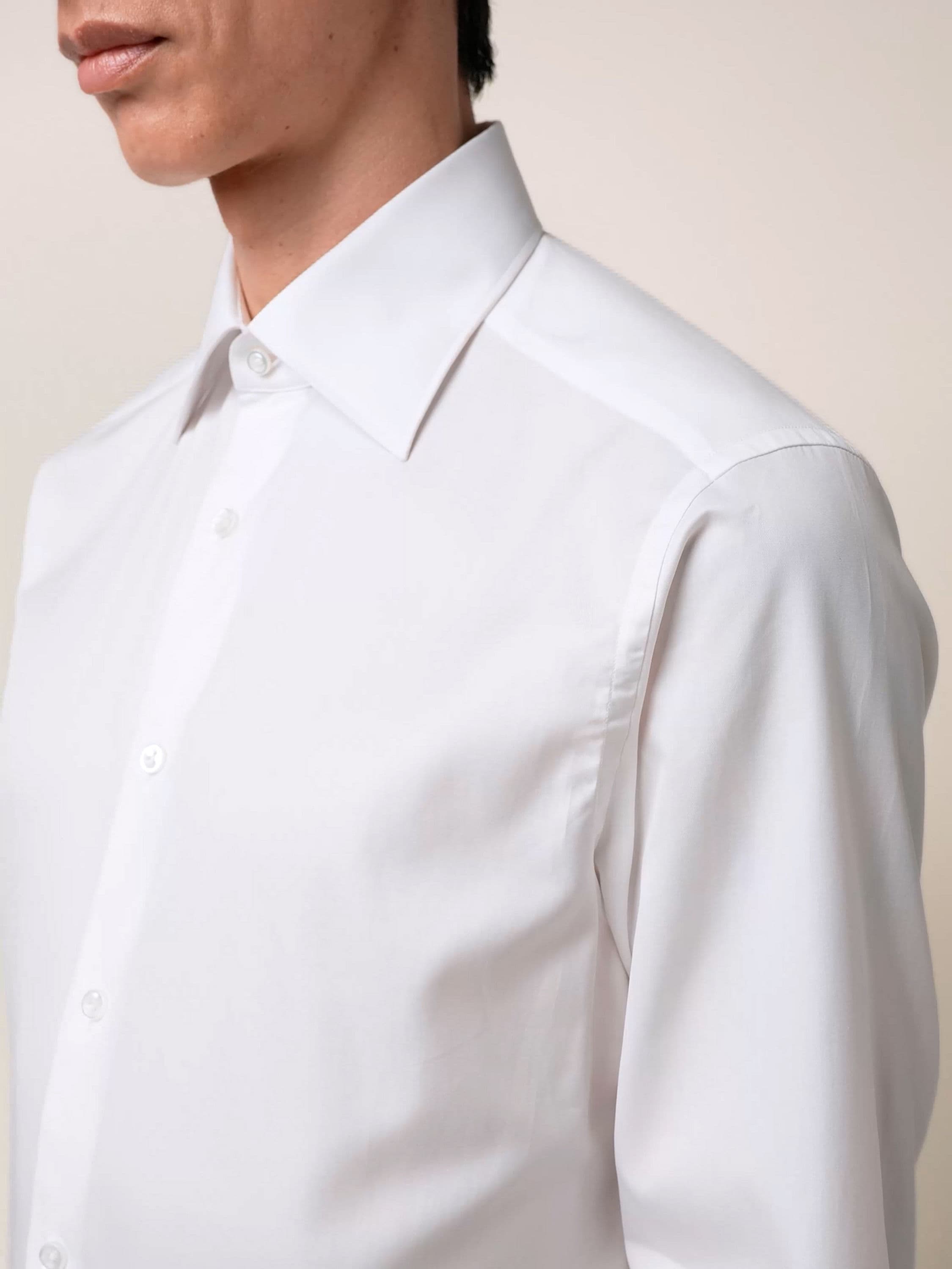 Optical White Trecapi Cotton Shirt