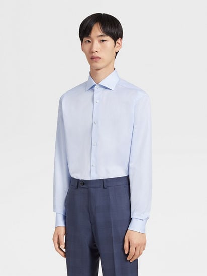 Zegna blue discount shirt