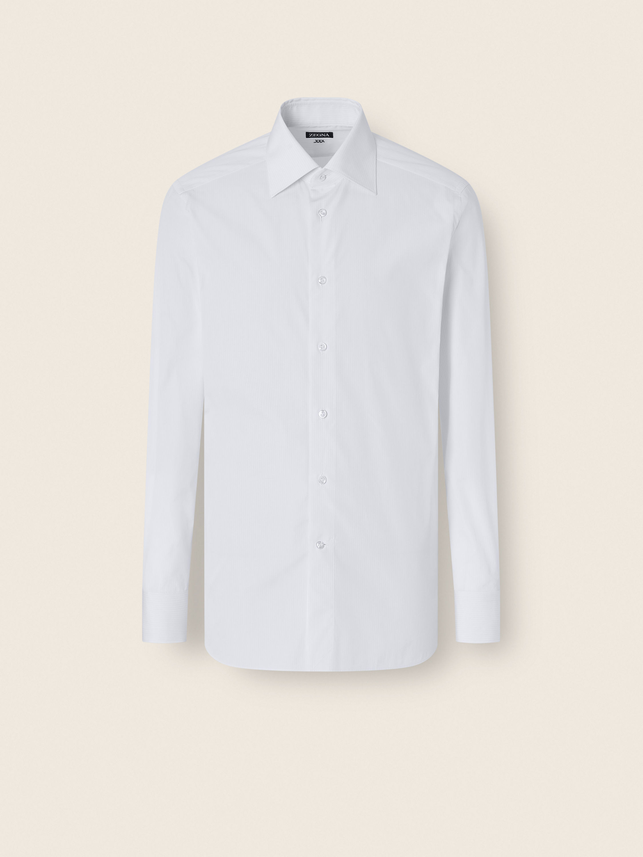 White and Light Blue Striped Cotton Shirt Main product photo
