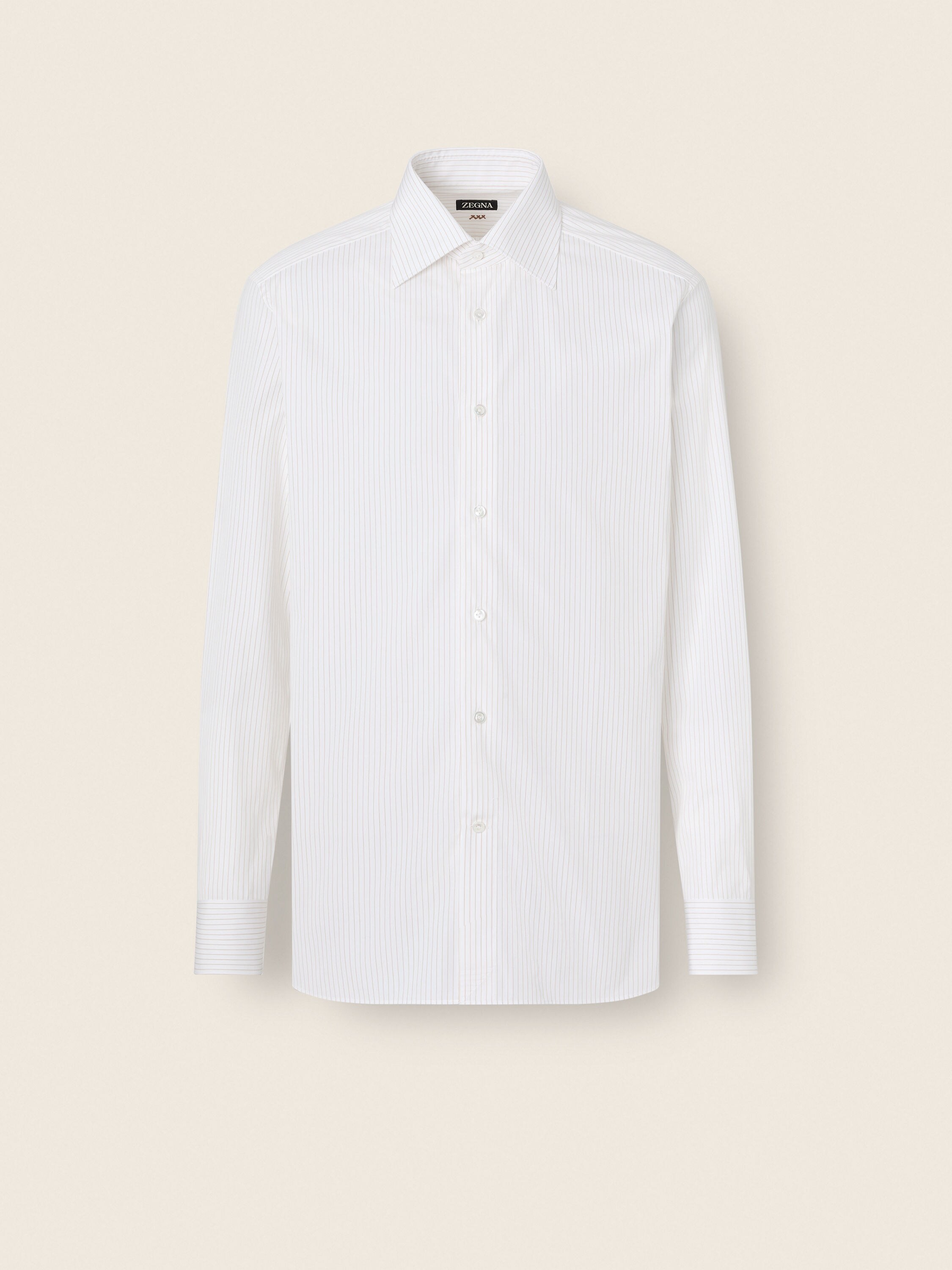 White and Yellow Micro-striped Cotton Shirt Main product photo