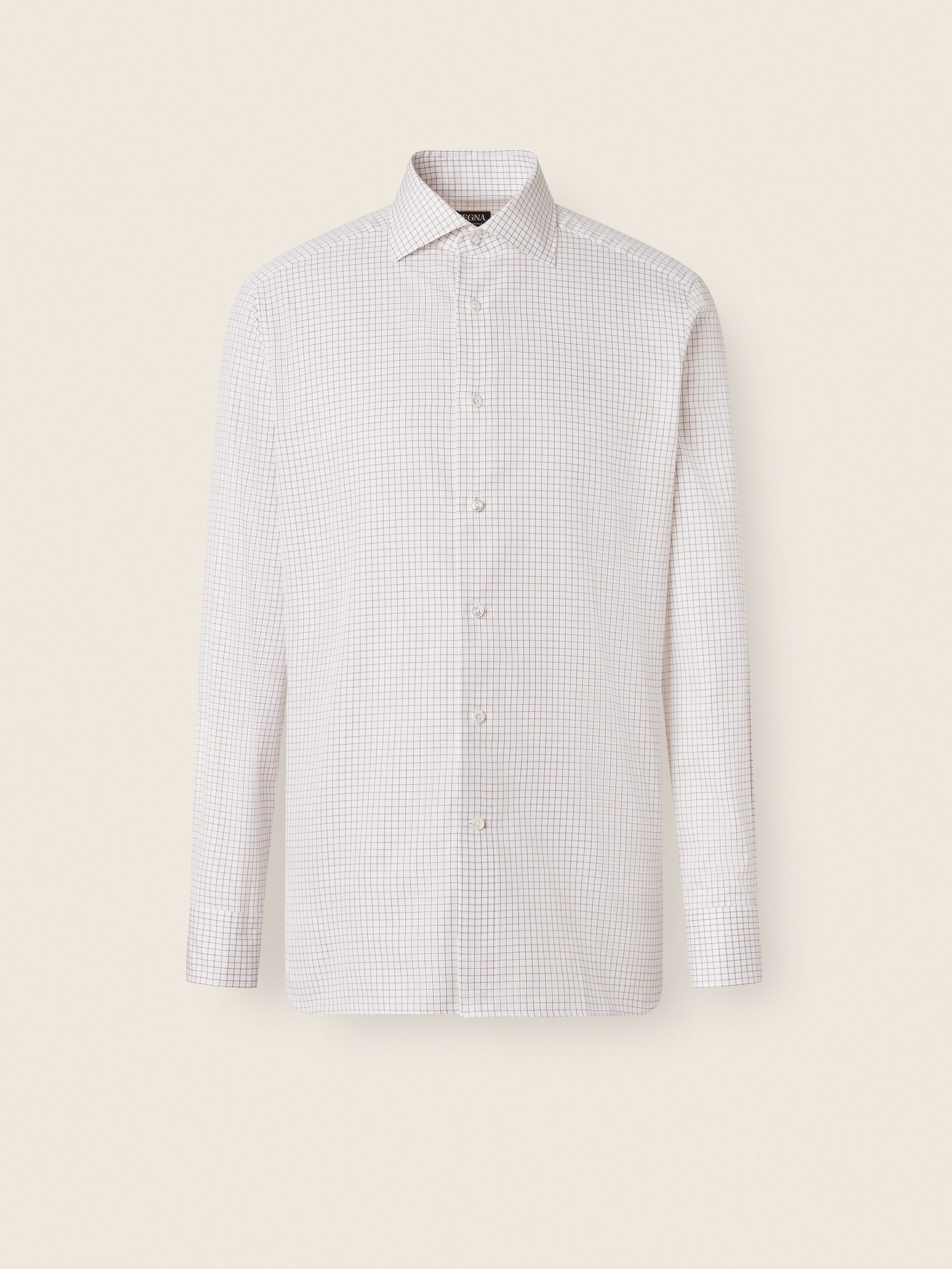 White and Dark Grey Checked Cotton Shirt Main product photo