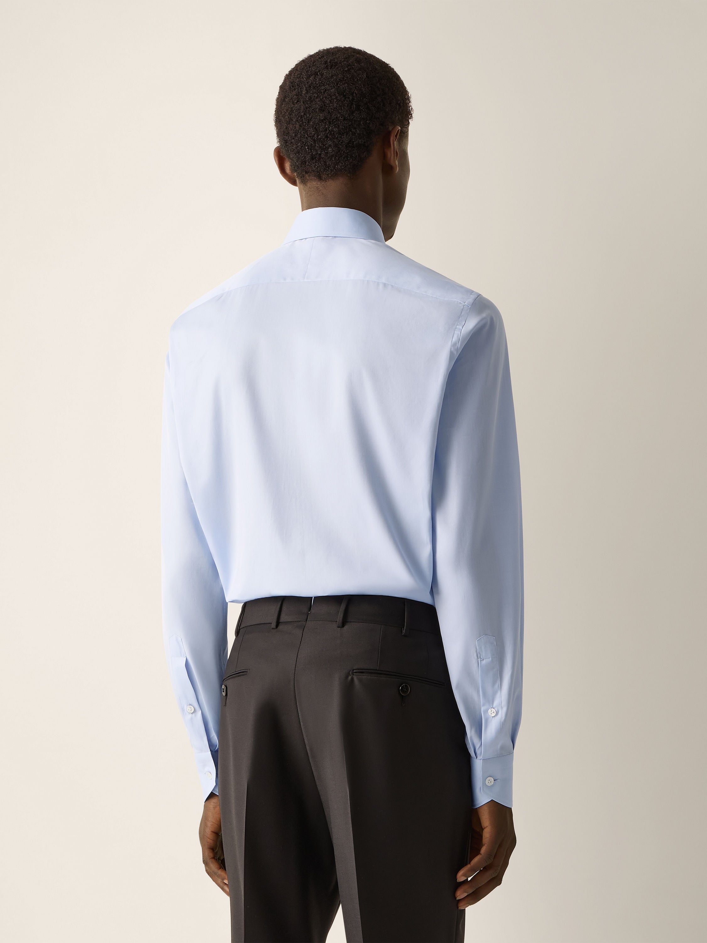Light Blue 300 Cotton Shirt Product detail photo #3