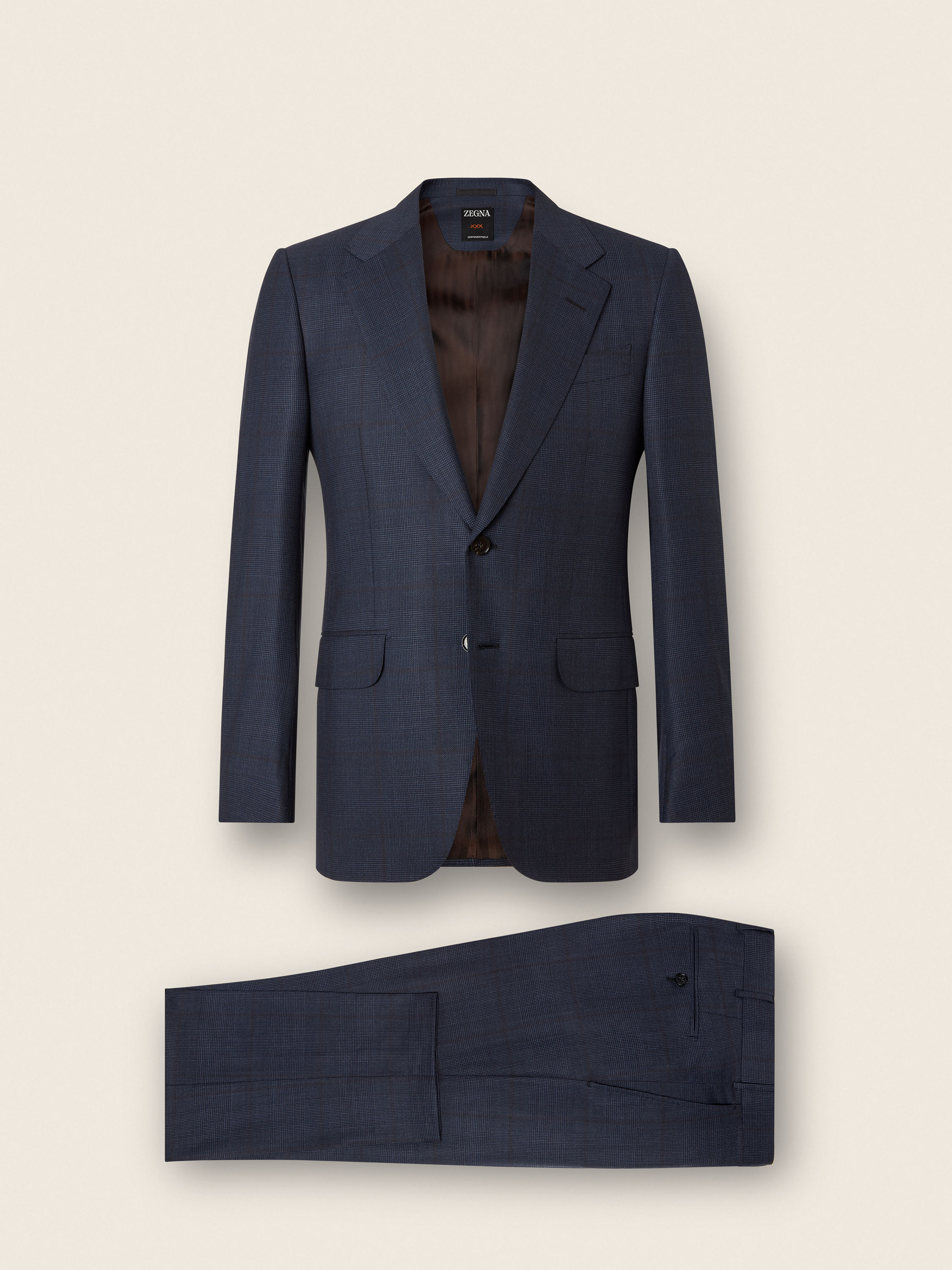 Navy Blue Trofeo 120mila Wool Suit Product detail photo #1