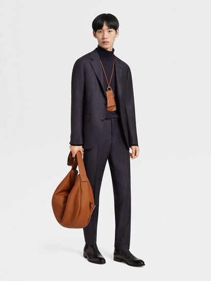 Zegna navy hot sale suit