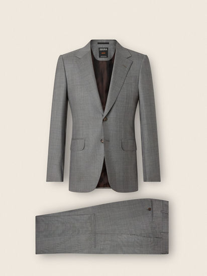 Grey Mélange Trofeo 120mila Wool Suit FW26 39298115 | Zegna LT