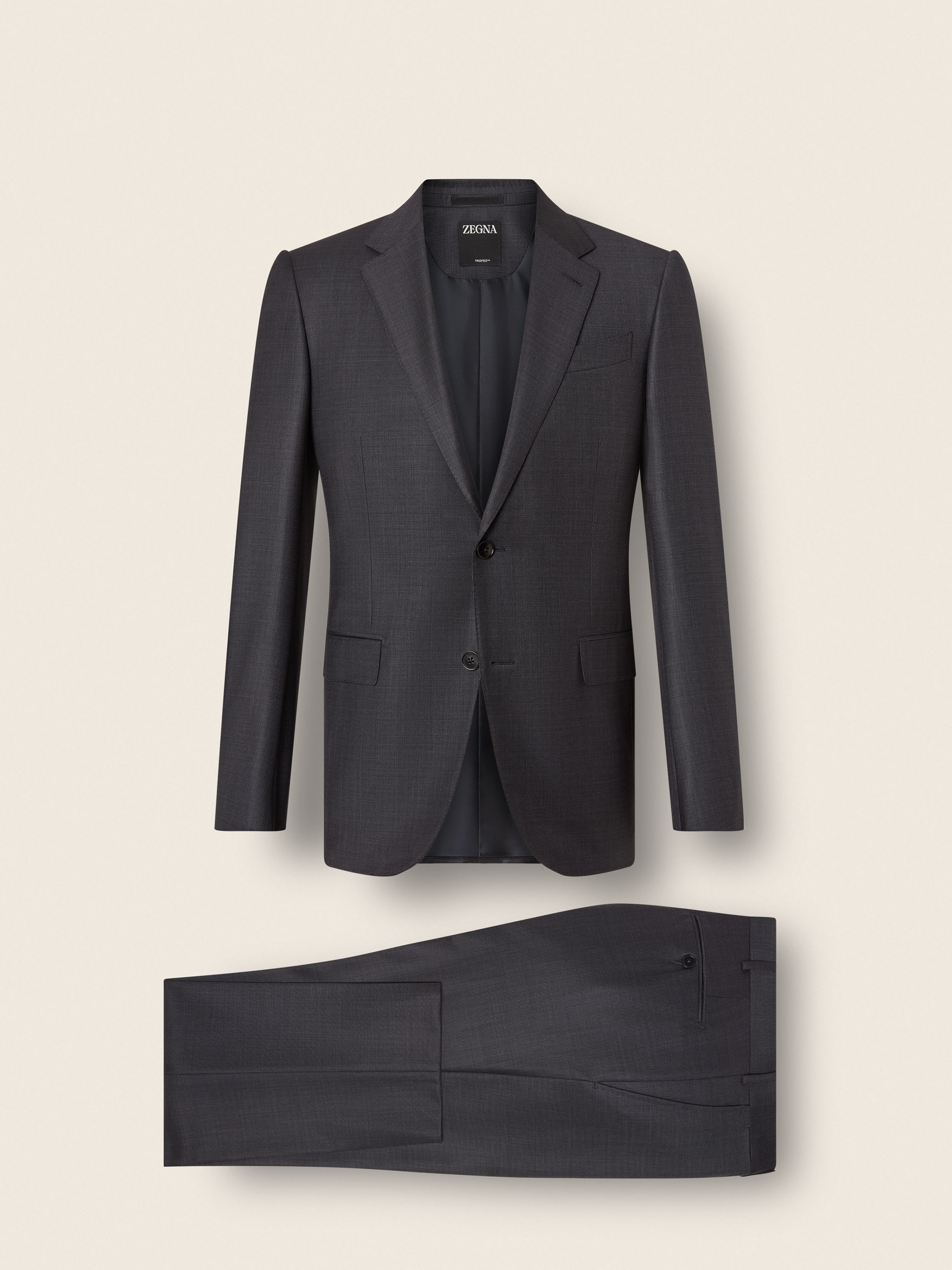 Dark Grey Trofeo Selection Wool Suit Product detail photo #1