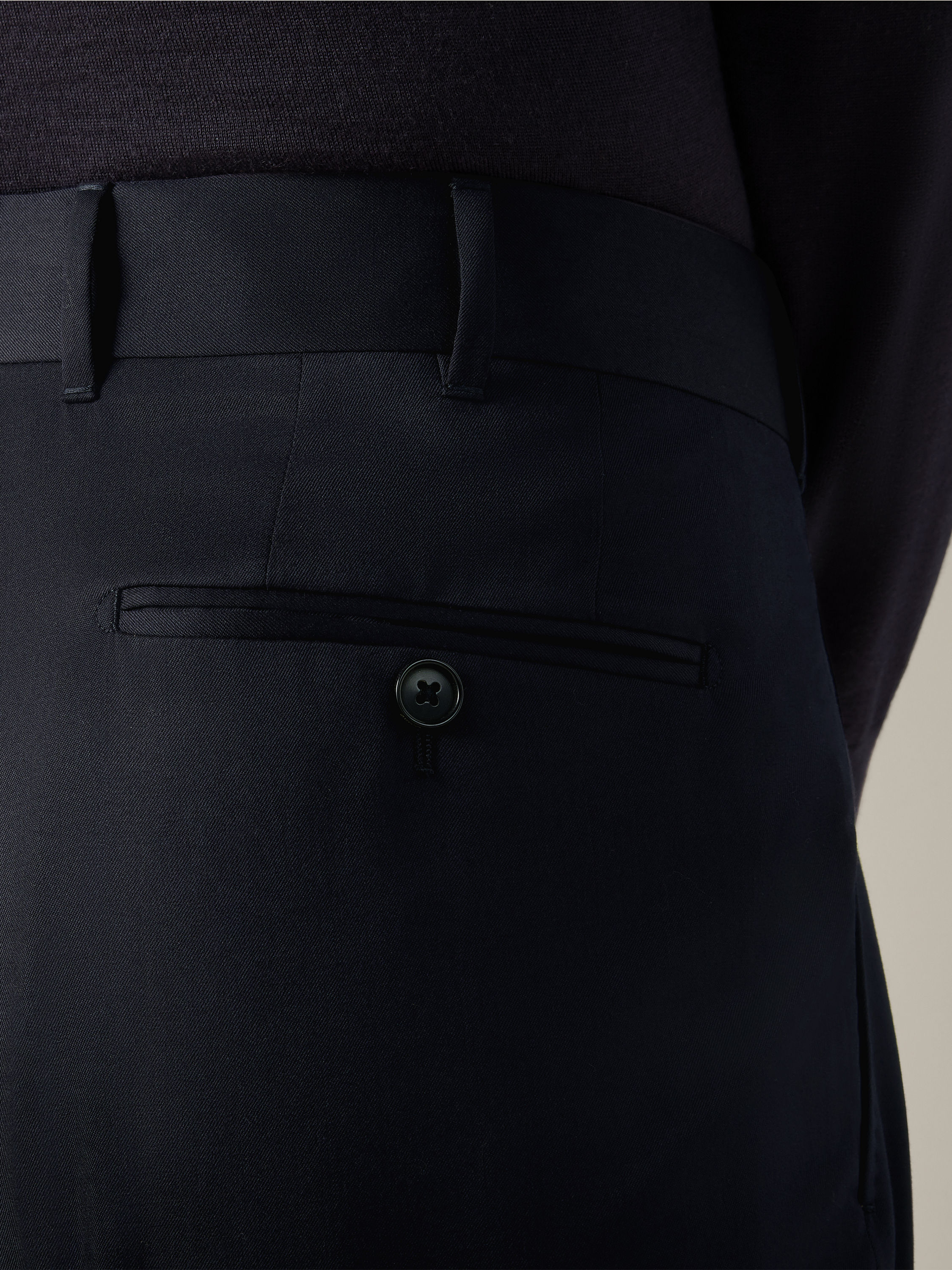 Navy Blue Trofeo 120mila Wool Pants Product detail photo #1