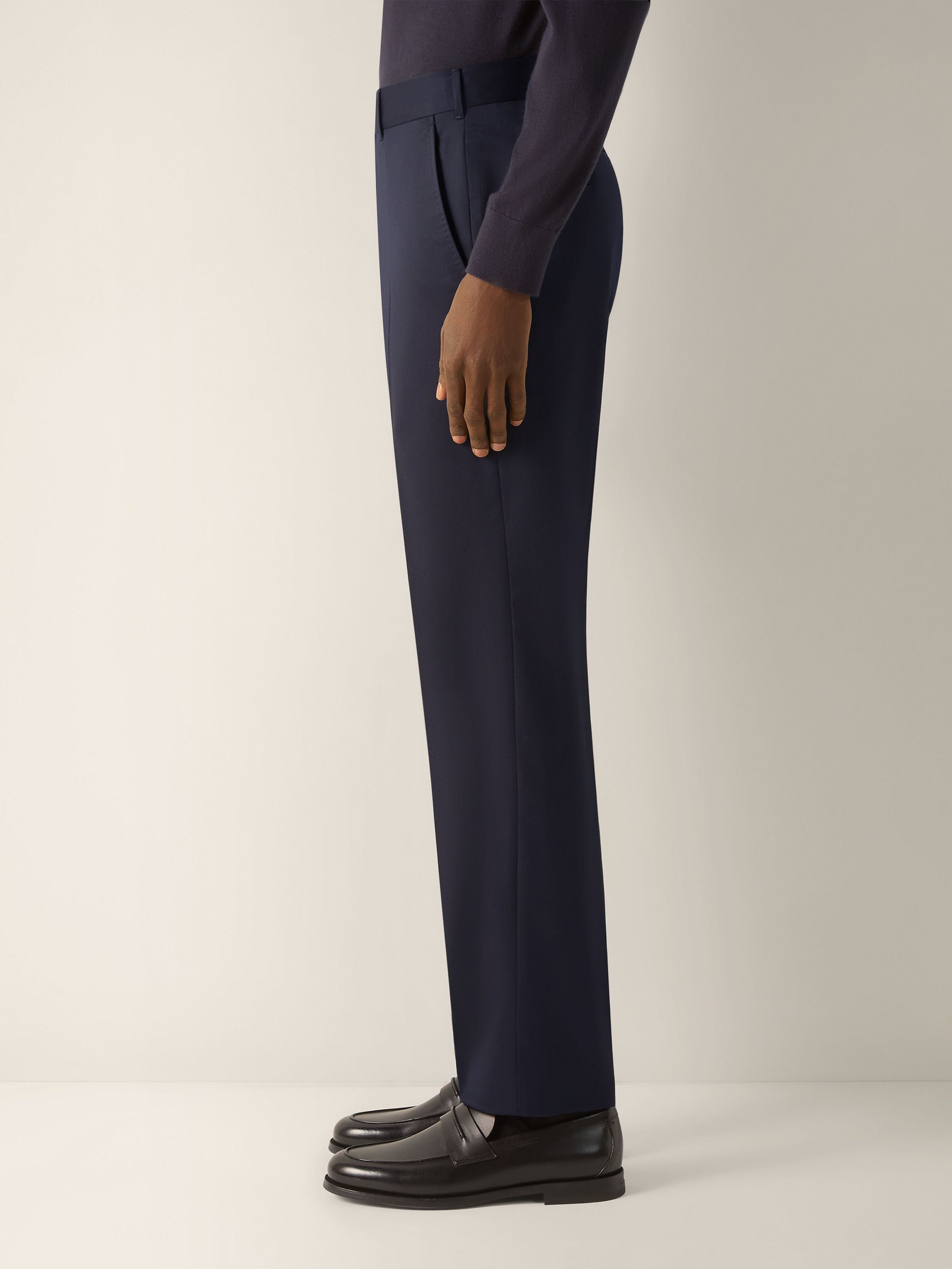 Navy Blue Trofeo 120mila Wool Pants Product detail photo #2