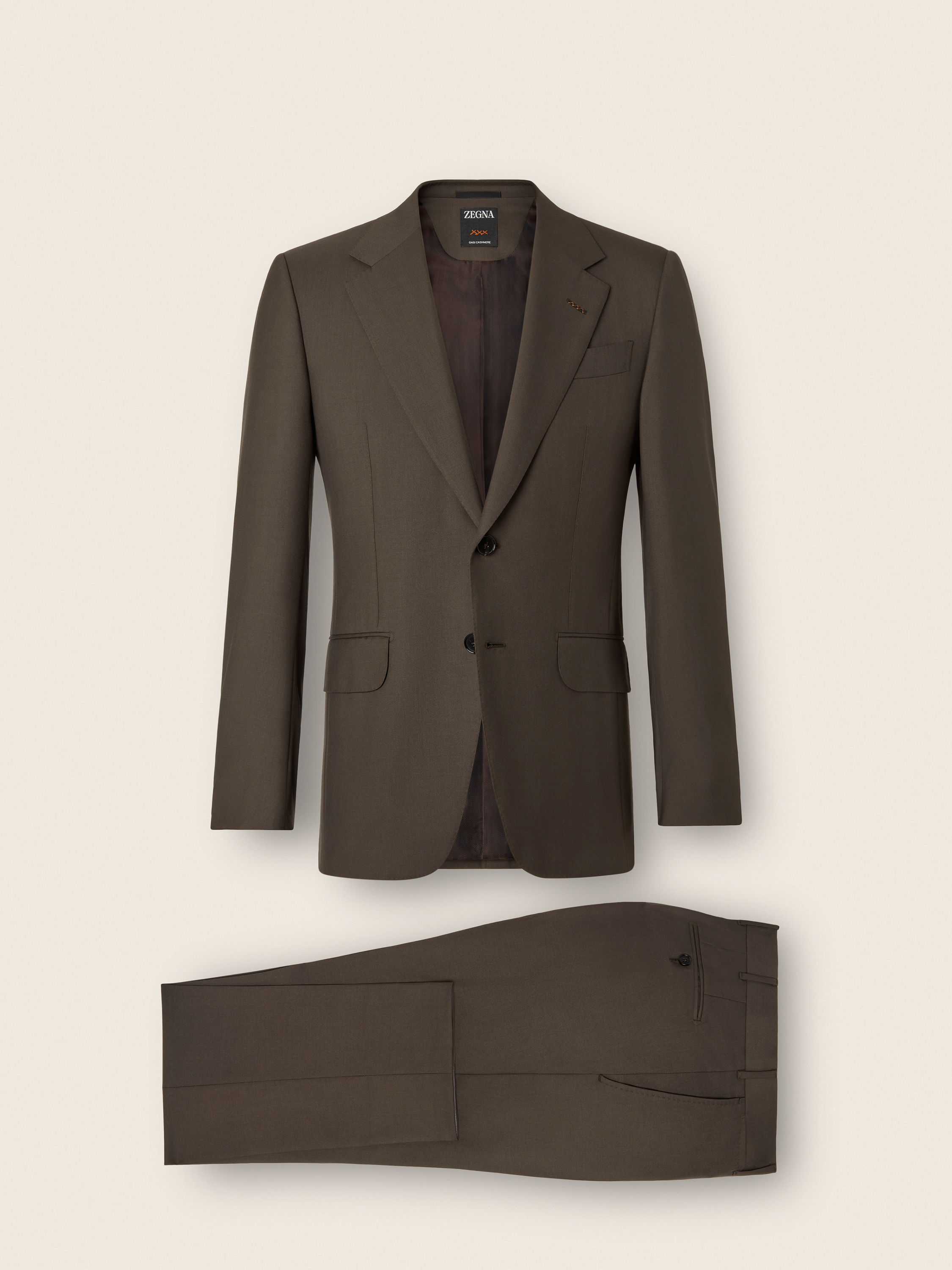 Dark Olive Green Oasi Cashmere Suit Product detail photo #1