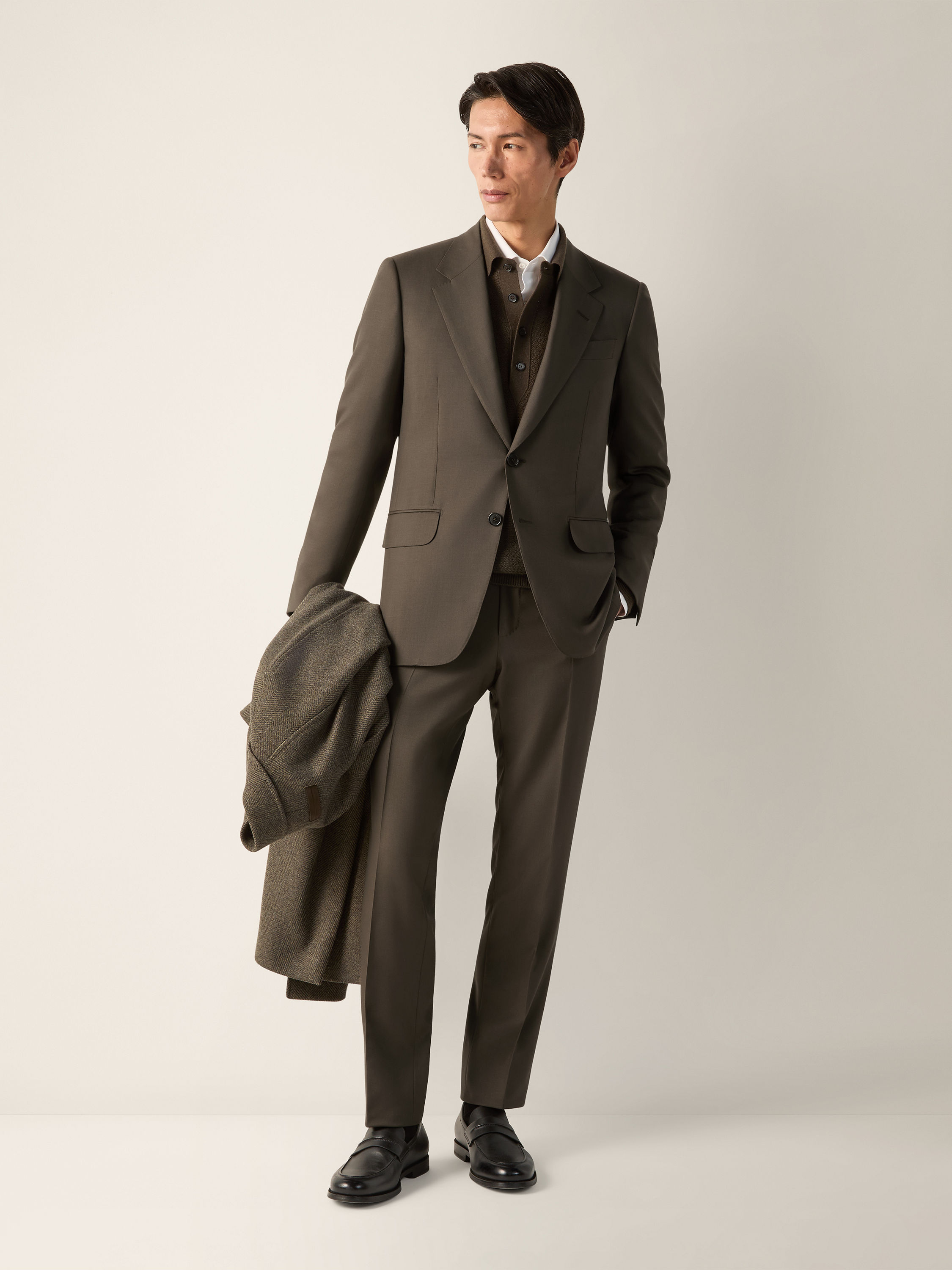 Dark Olive Green Oasi Cashmere Suit Main product photo