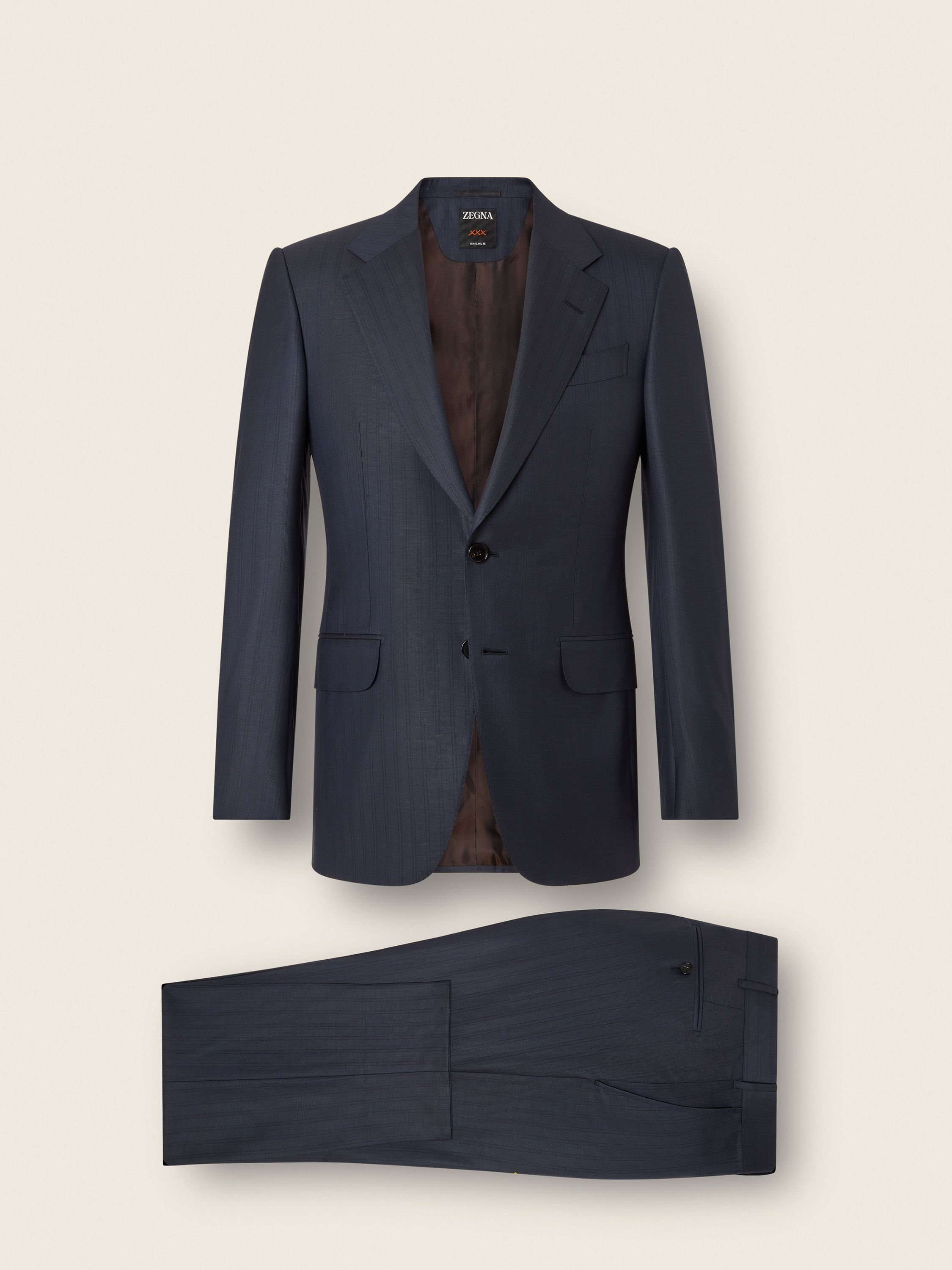 Navy Blue Trofeo 15milmil15 Wool Suit Product detail photo #1