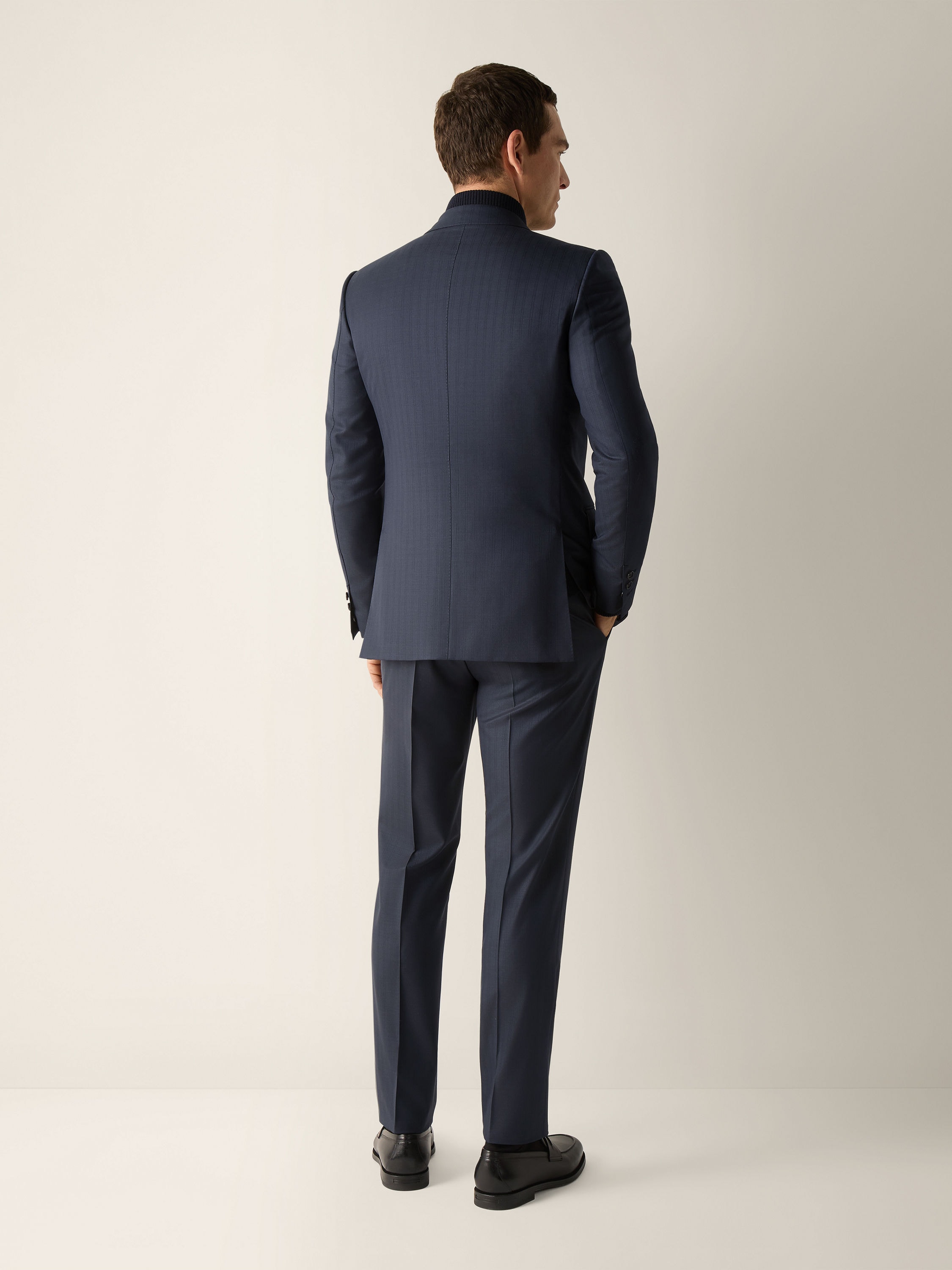 Navy Blue Trofeo 15milmil15 Wool Suit Product detail photo #5