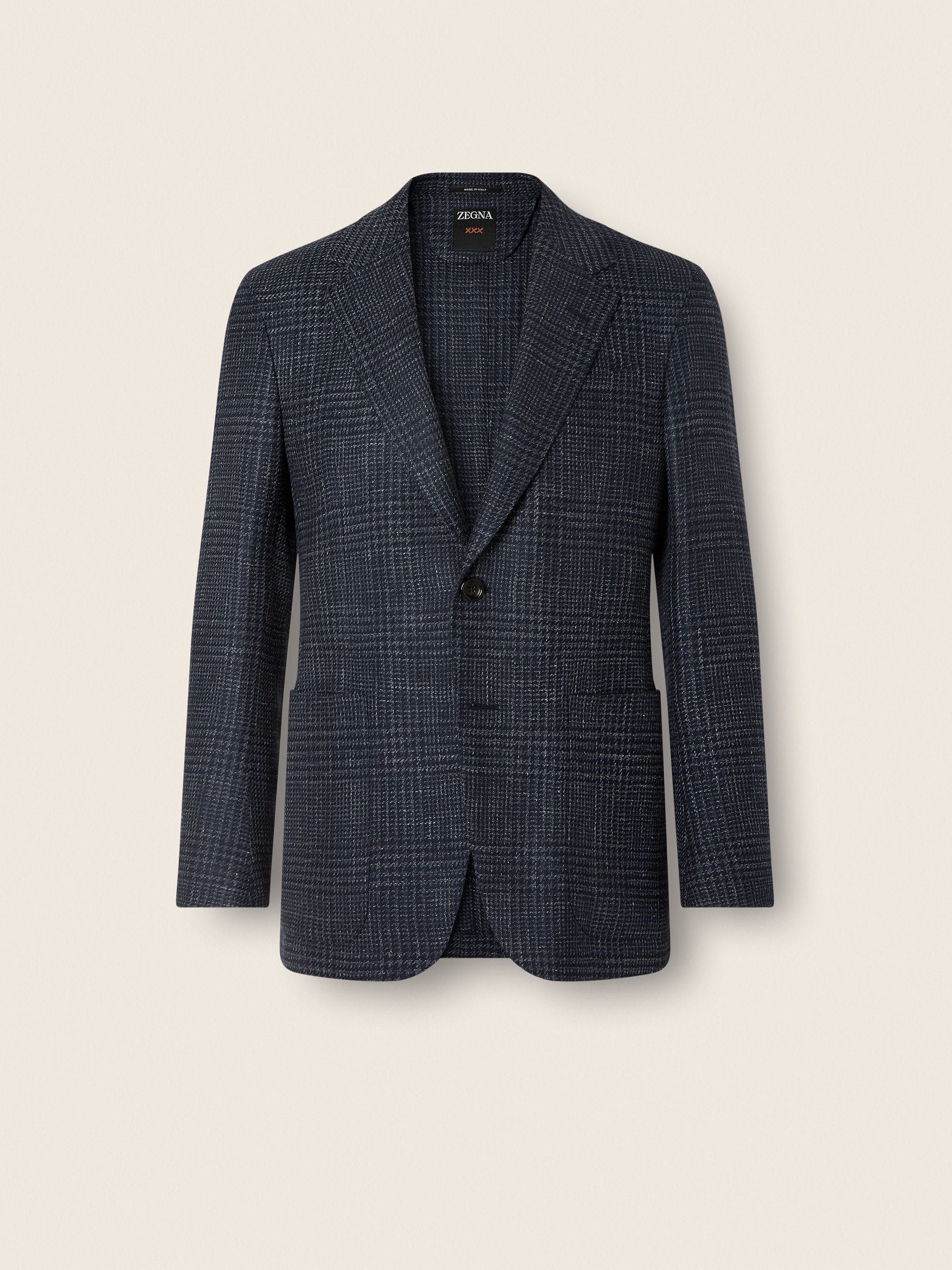 Navy Blue Cashmere Silk and Linen Jacket Main product photo