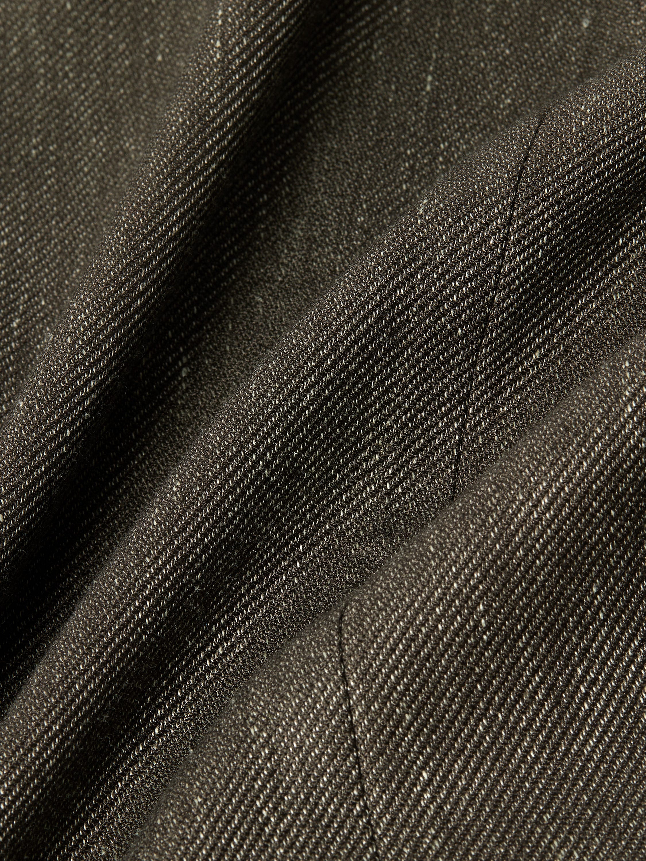 Dark Olive Green Cashmere Silk and Linen Jacket Product detail photo #4
