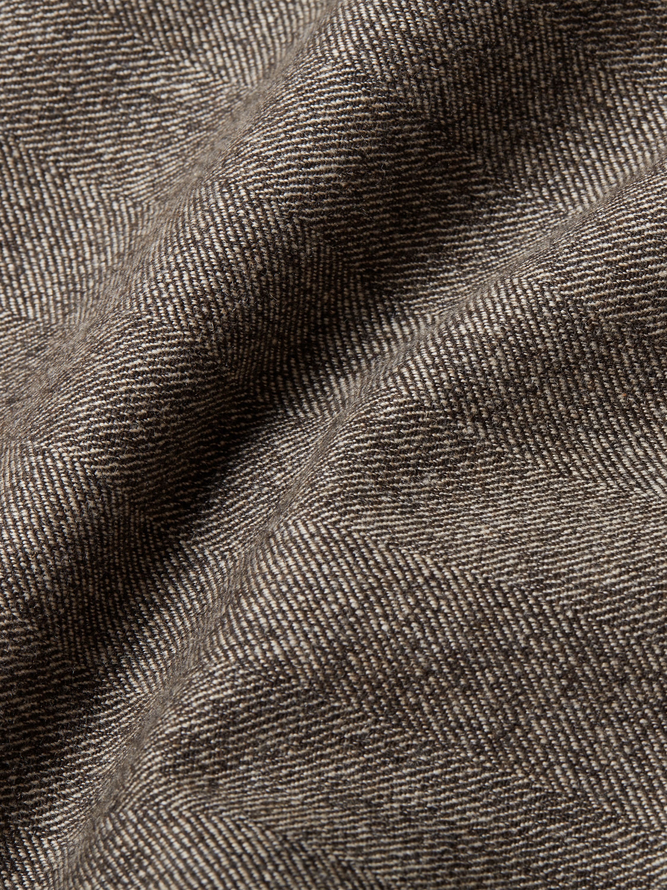 Light Beige and Dark Brown Wool and Cashmere Jacket Product detail photo #4