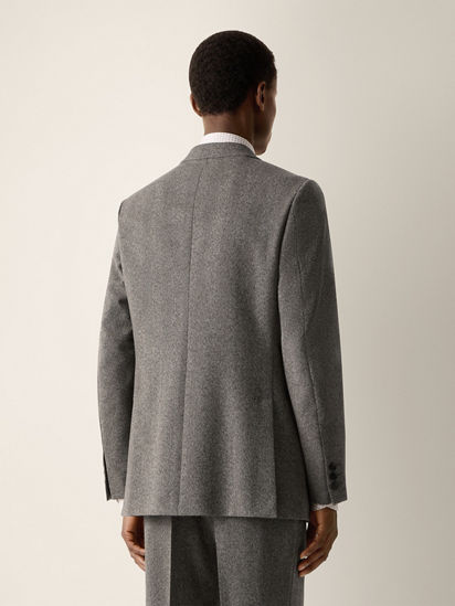 ライトベージュ&ダークブラウン ウール&カシミヤ ジャケット FW26