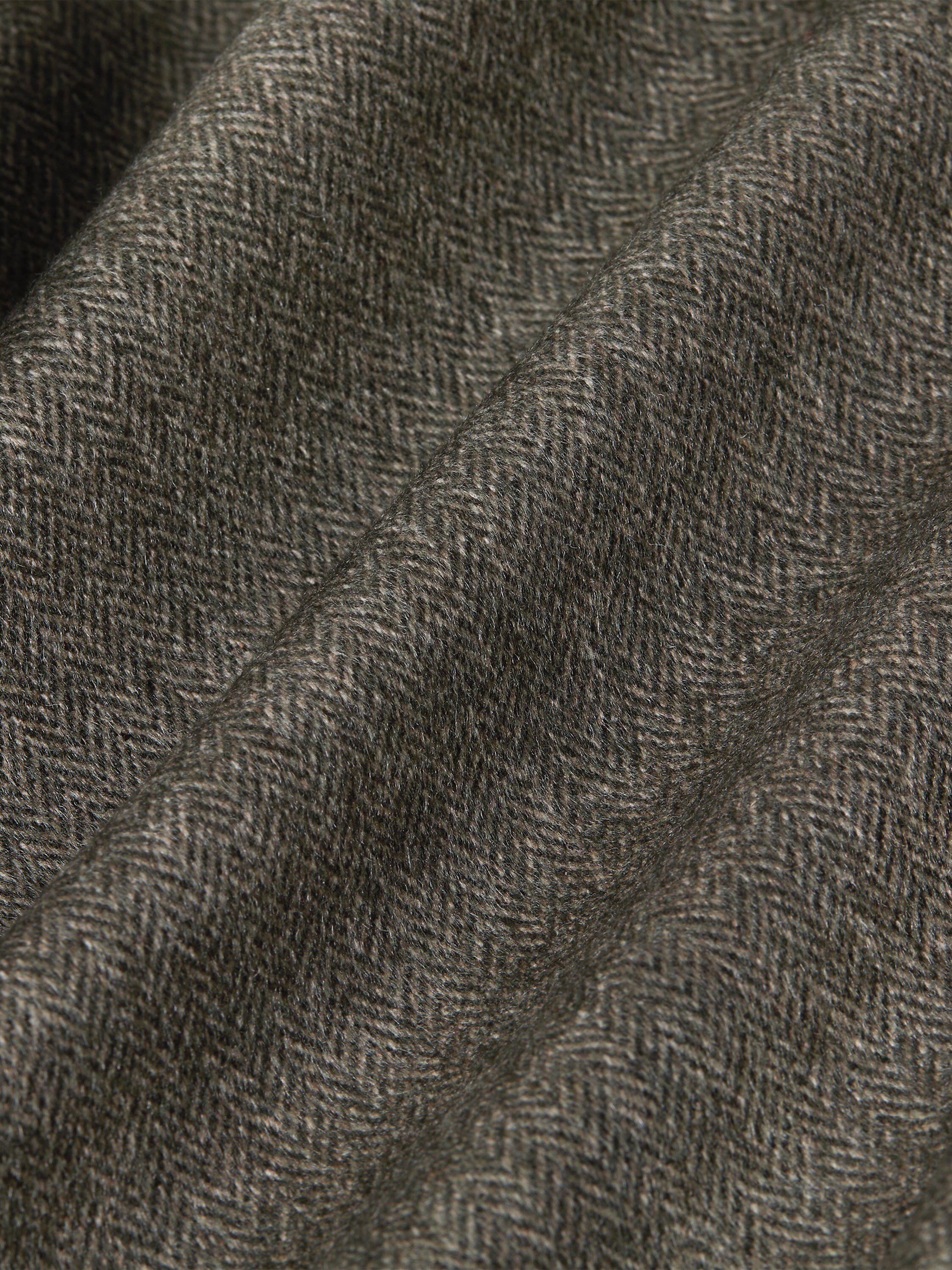 Dark Olive Green and Light Taupe Cashmere Jacket Product detail photo #4