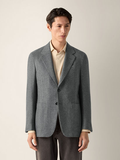 Dark Grey and Grey Oasi Cashmere Jacket FW26 39297079 | Zegna JP