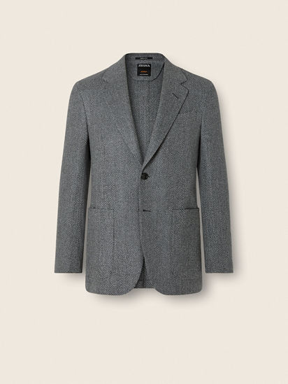 Dark Grey and Grey Oasi Cashmere Jacket FW26 39297079 | Zegna JP