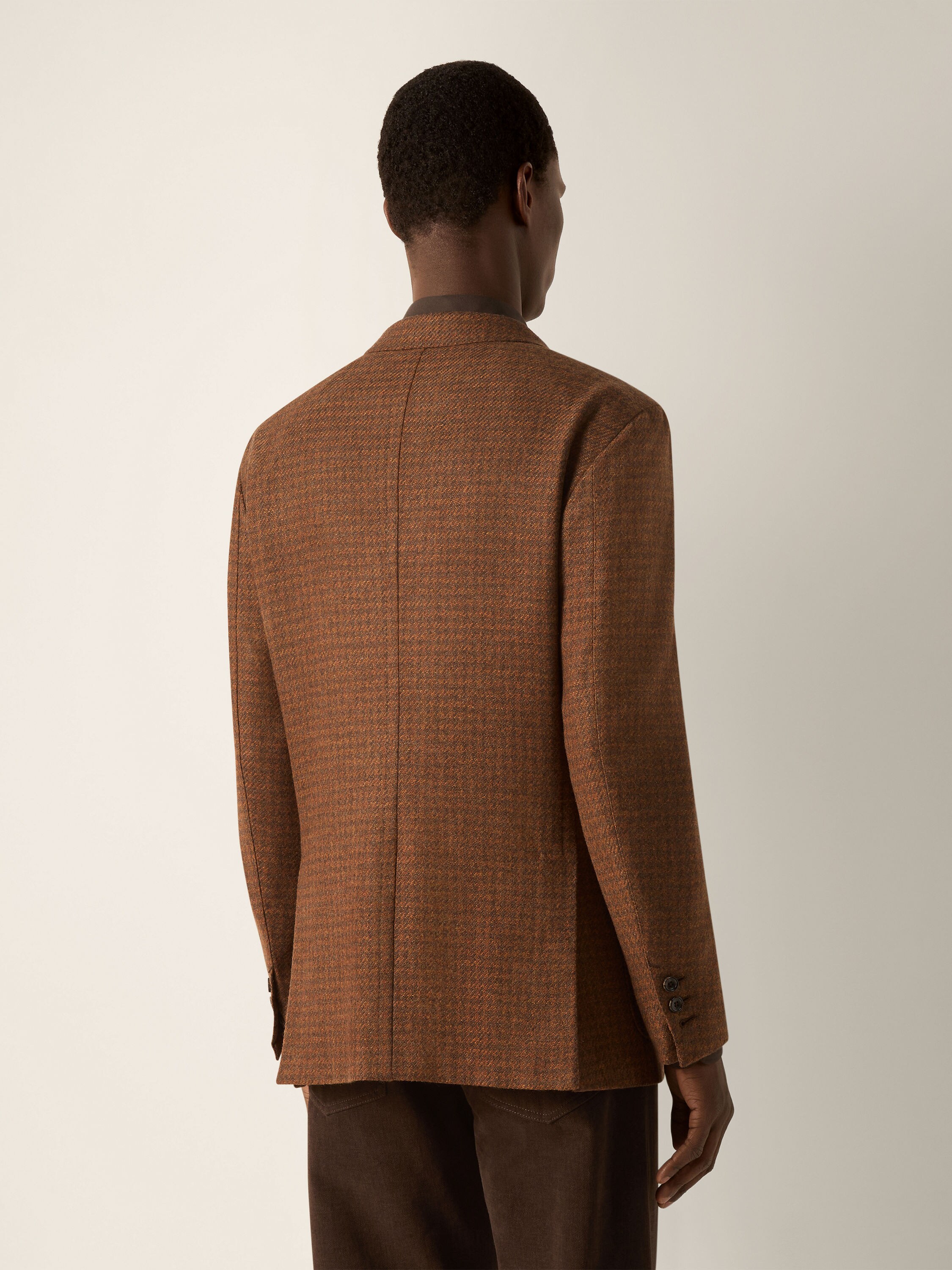 Dark Olive Green and Dark Orange Multimélange Oasi Cashmere Jacket Product detail photo #5