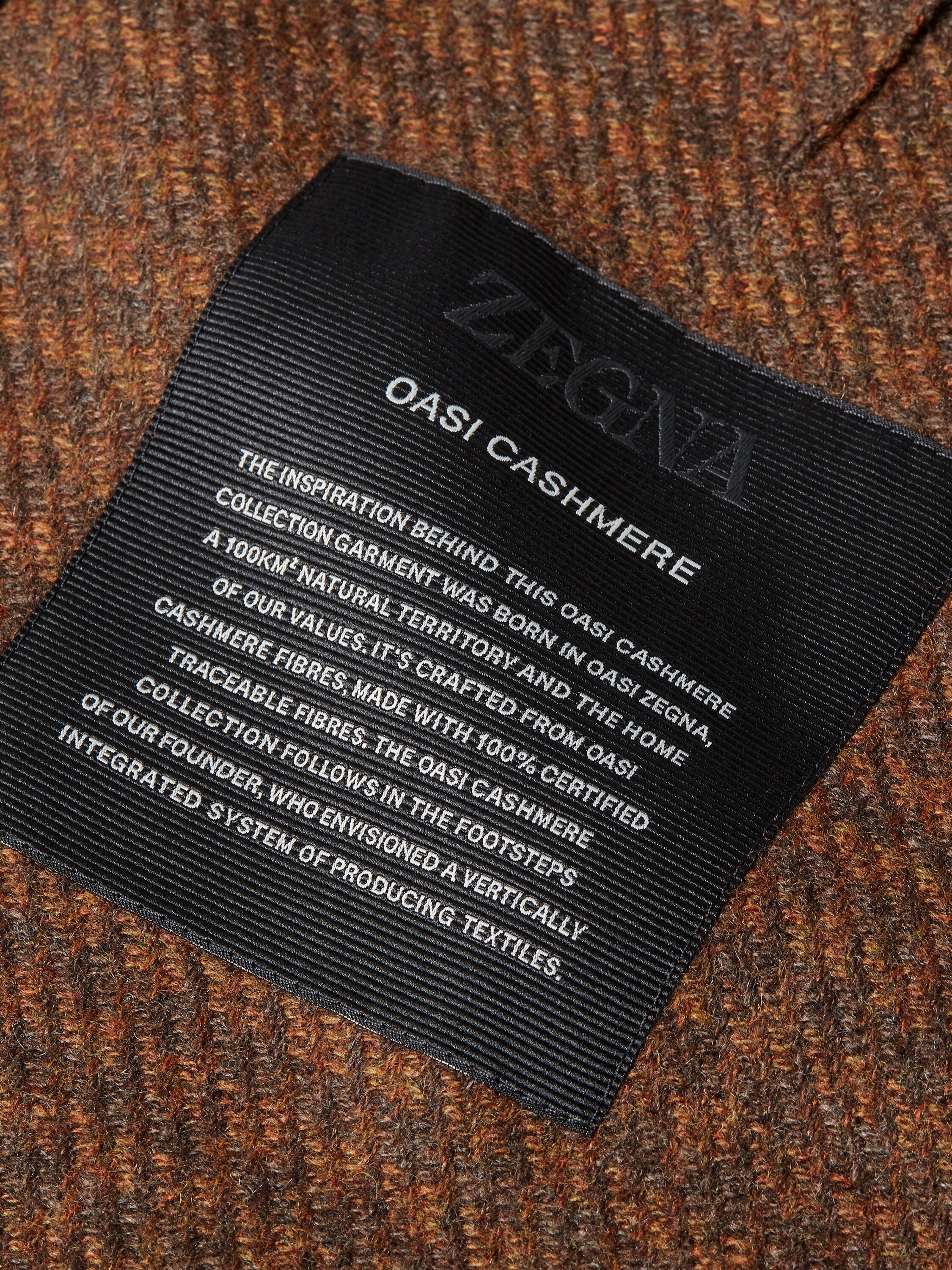 Dark Olive Green and Dark Orange Multimélange Oasi Cashmere Jacket Product detail photo #2