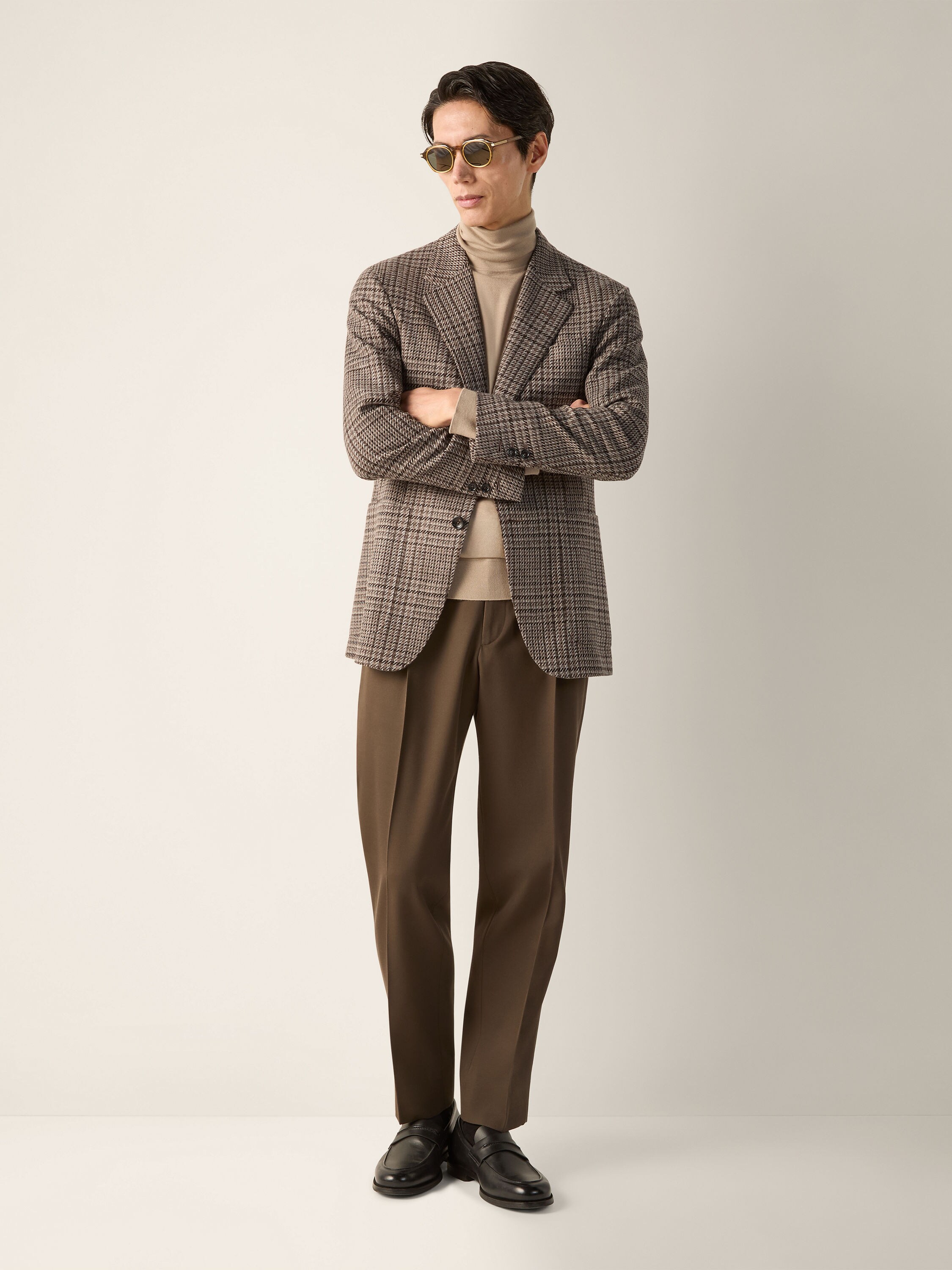 Grey Brown and Black Oasi Cashmere Jacket Product detail photo #1