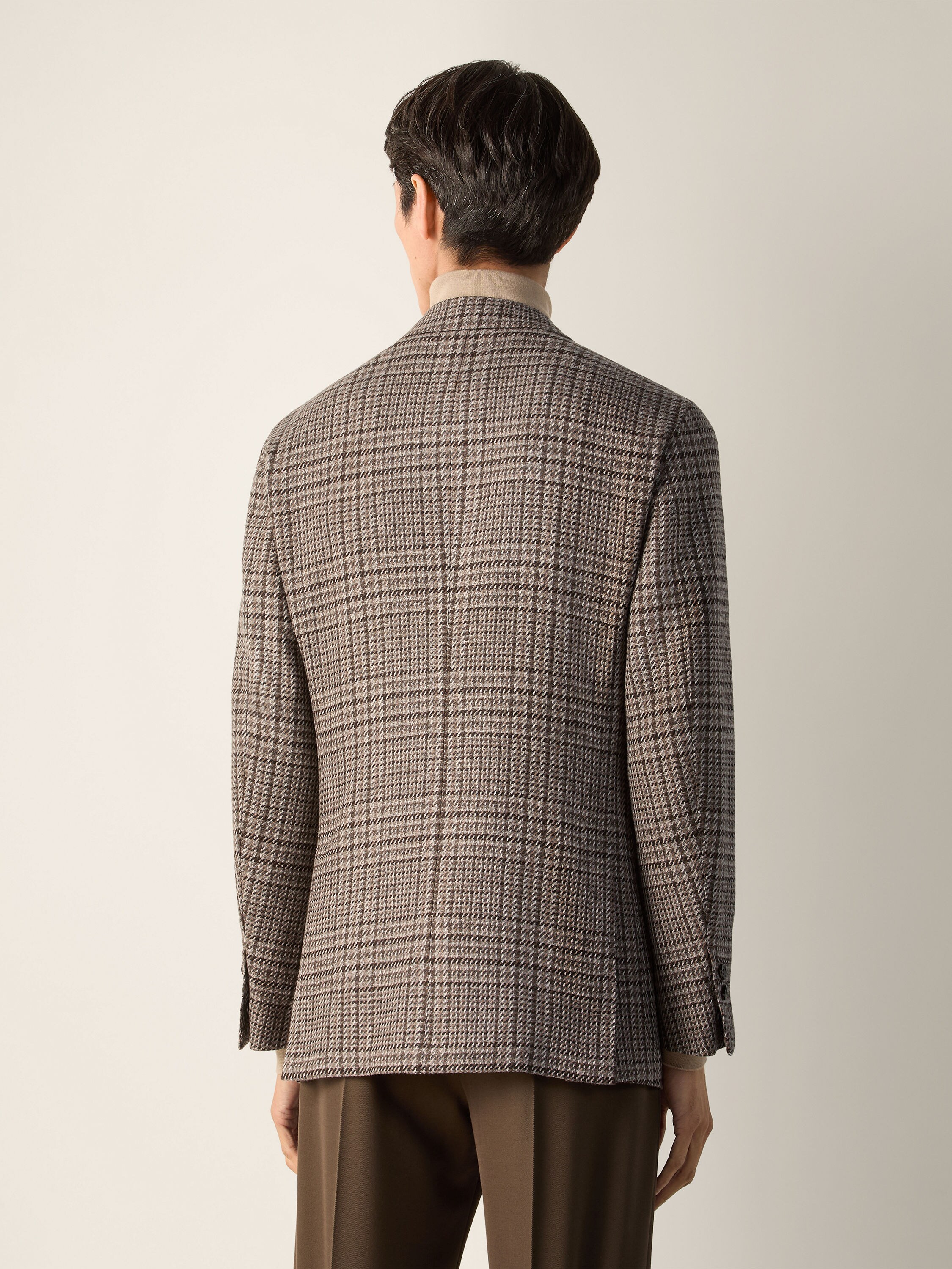 Grey Brown and Black Oasi Cashmere Jacket Product detail photo #5