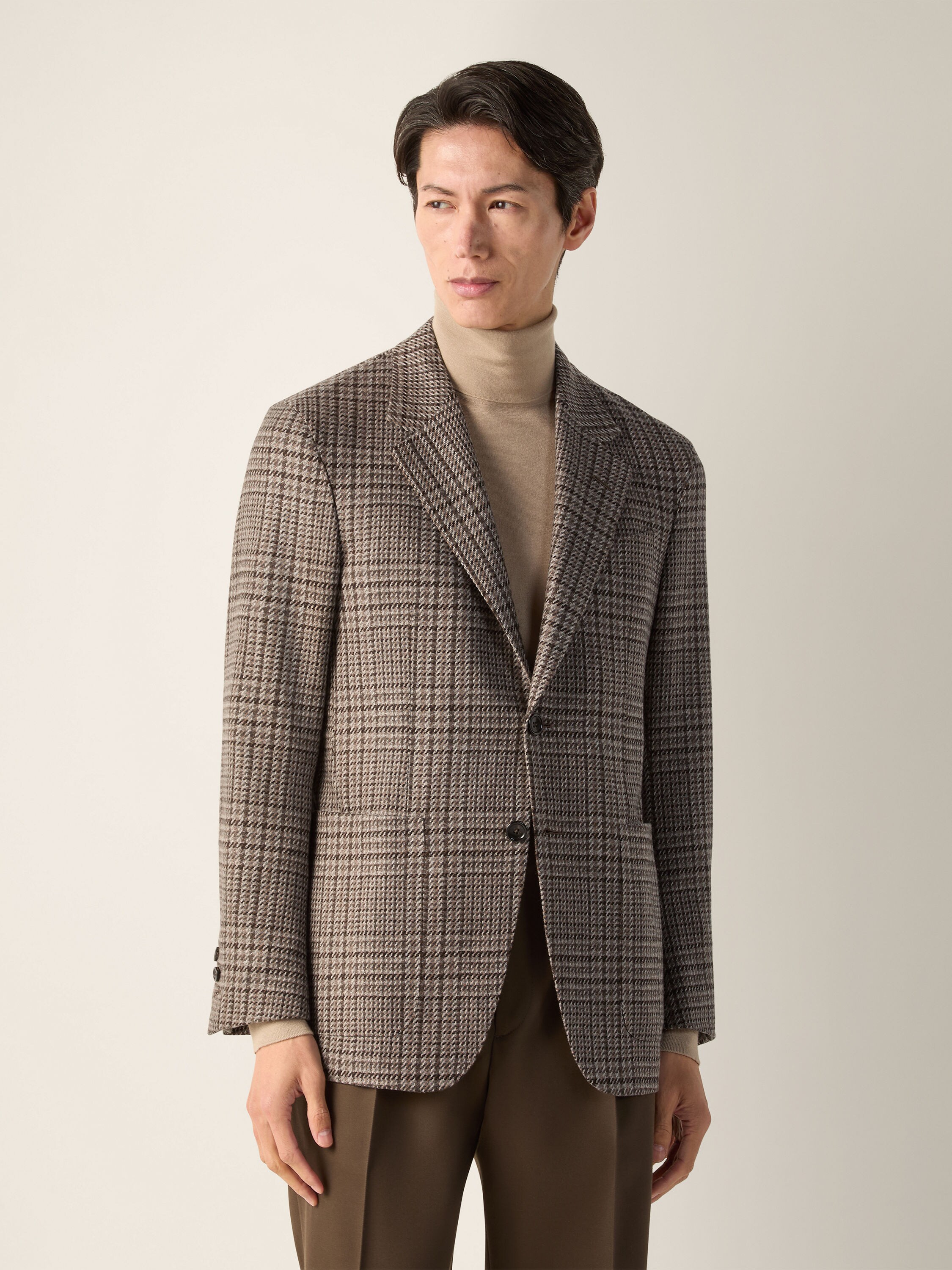 Grey Brown and Black Oasi Cashmere Jacket Product detail photo #3