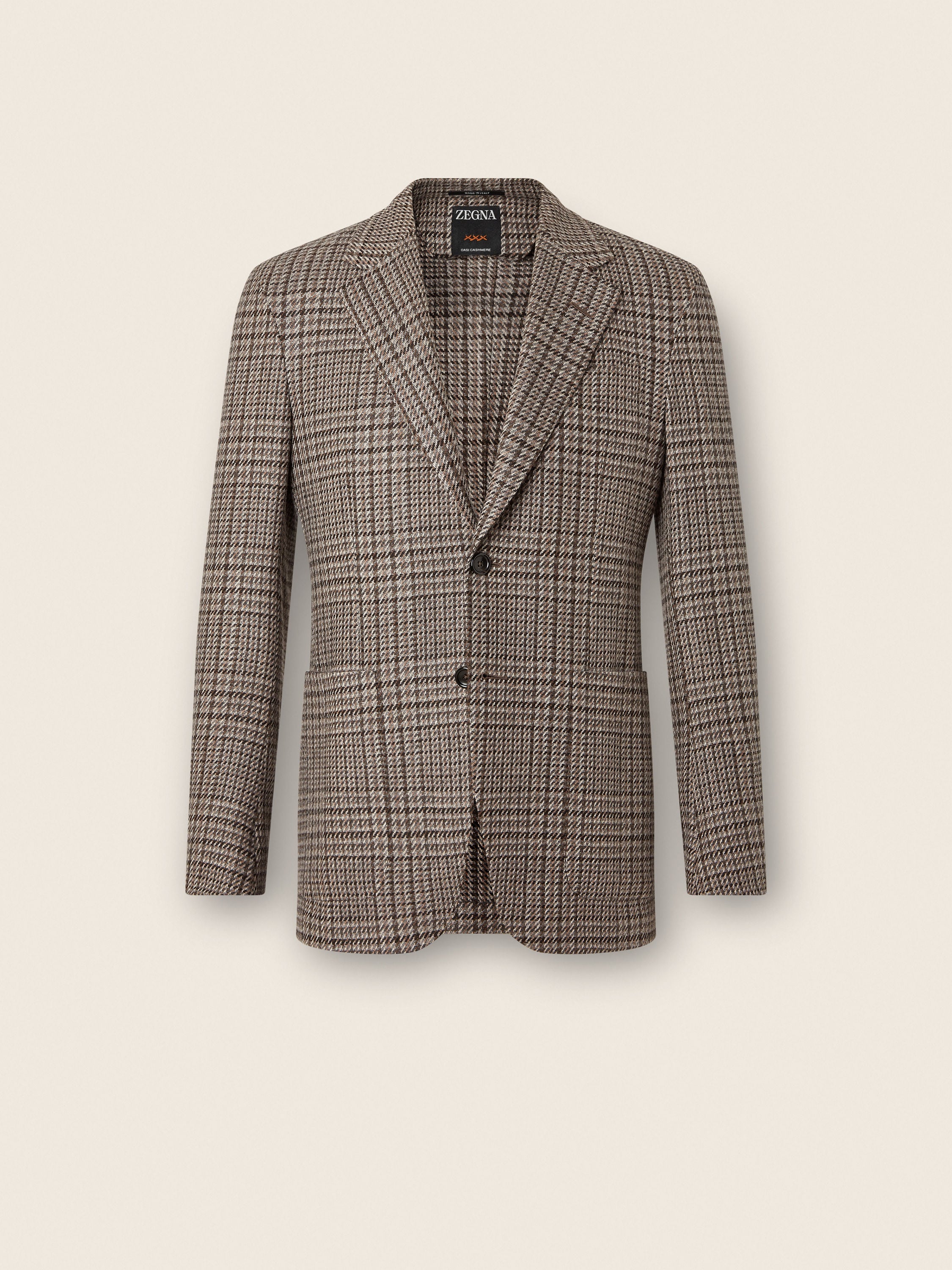 Zegna ベージュ ジャケット　ウール、カシミヤ、シルク未使用品　保管じわ多数 Grey Brown and Black Oasi Cashmere Jacket FW26 39297523 | Zegna US