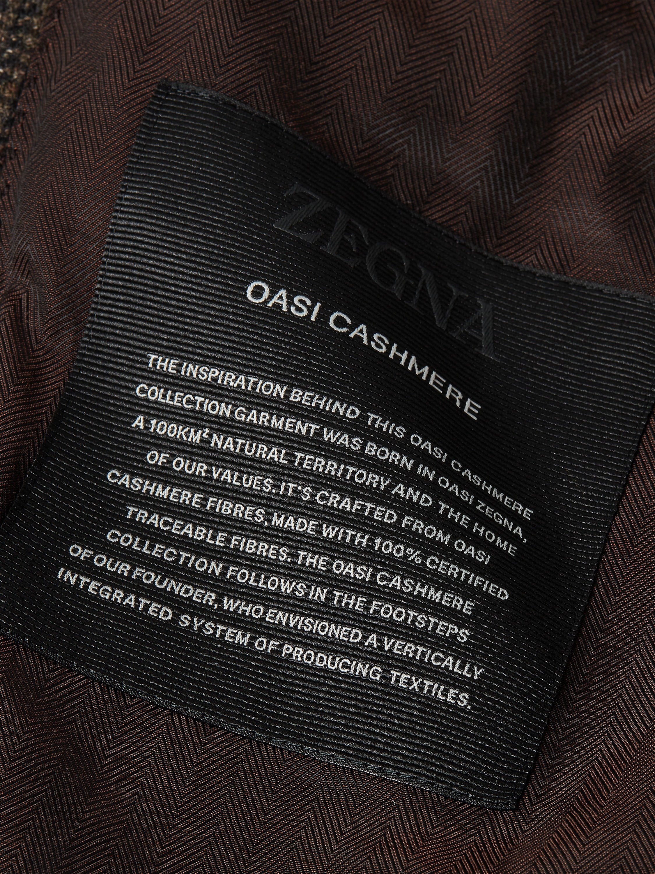 Dark Olive Green Black and Brown Oasi Cashmere Jacket Product detail photo #2