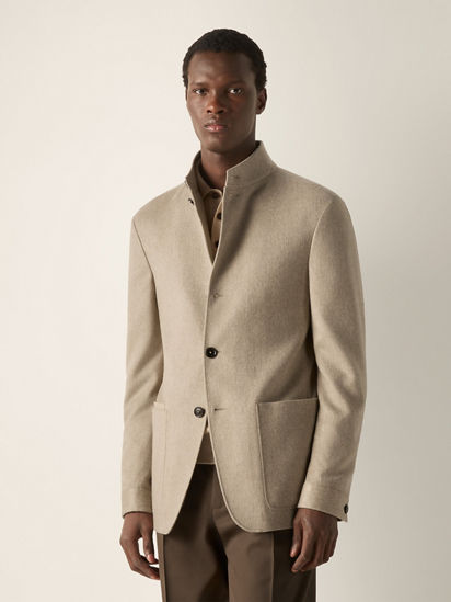 Light Taupe Multimélange Oasi Cashmere Il Conte Jacket FW26