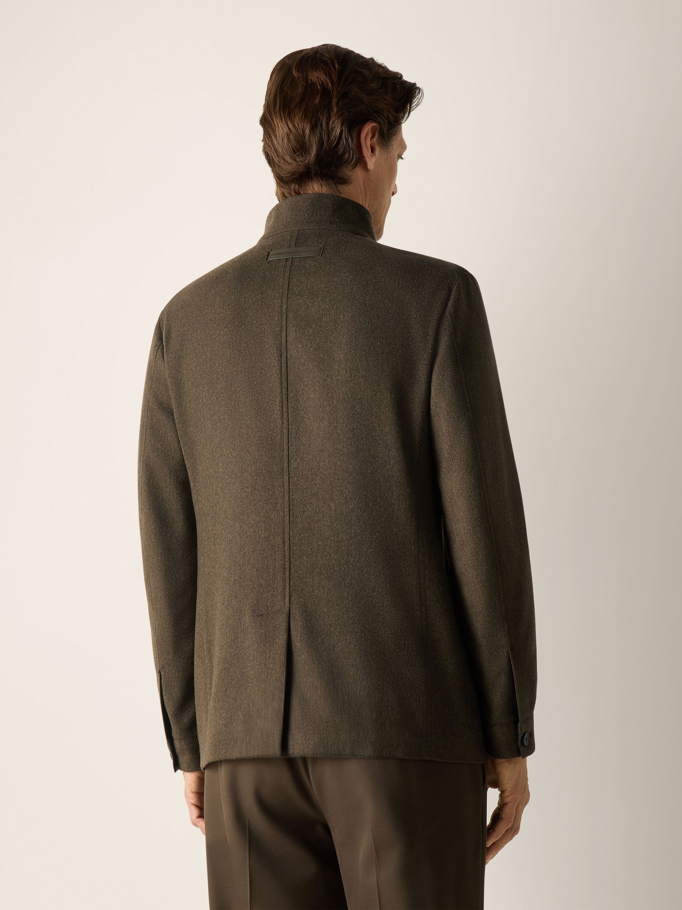 Dark Olive Green Multimélange Oasi Cashmere Il Conte Jacket Product detail photo #5