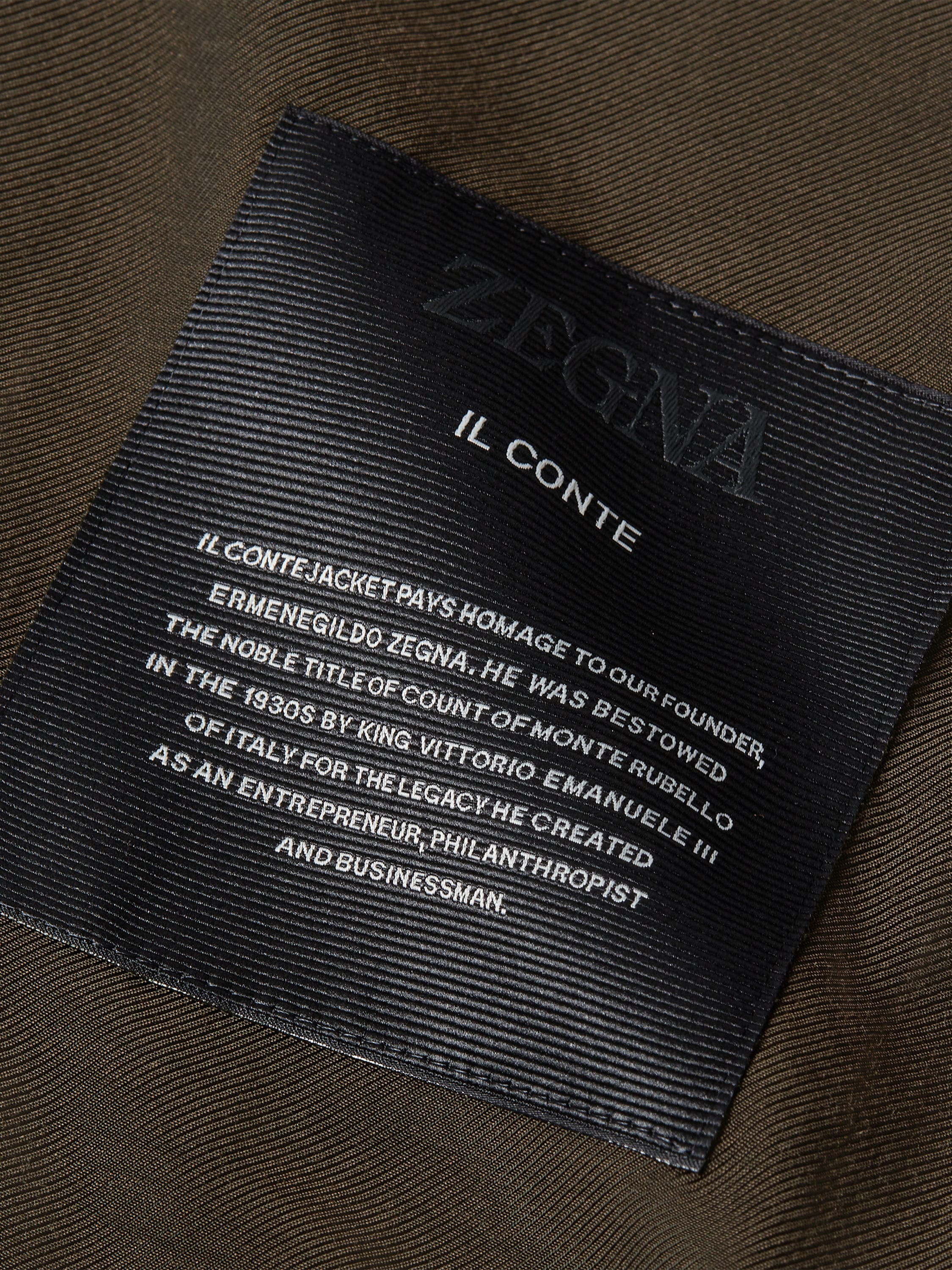 Dark Olive Green Multimélange Oasi Cashmere Il Conte Jacket Product detail photo #2