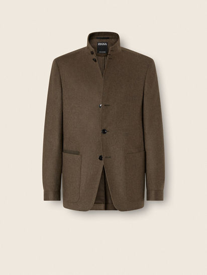 Dark Olive Green Multimélange Oasi Cashmere Il Conte Jacket FW26