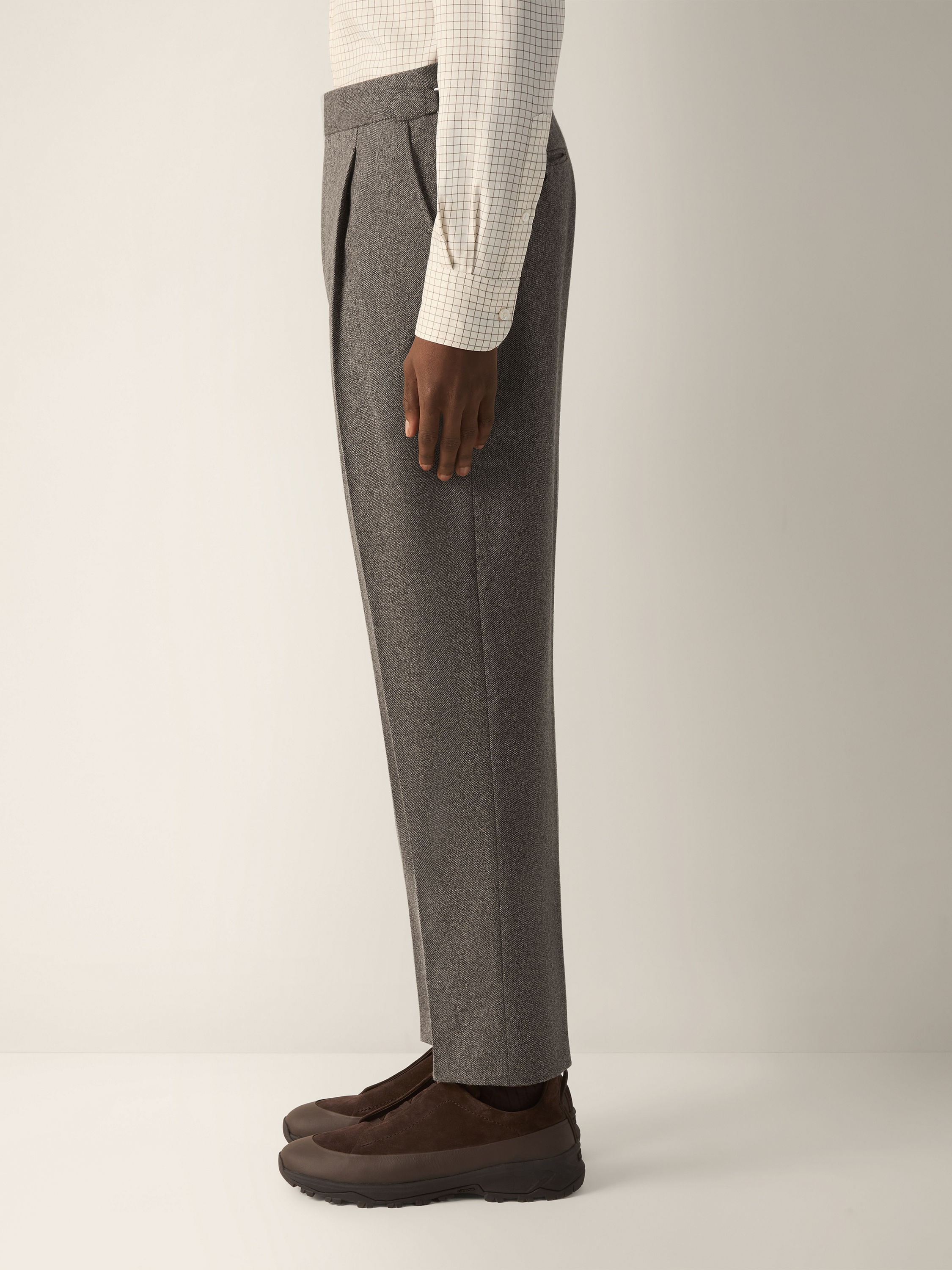 Light Taupe Wool and Cashmere Pants Product detail photo #3