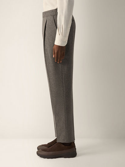 Light Taupe Wool and Cashmere Pants FW26 39298693 | Zegna MX