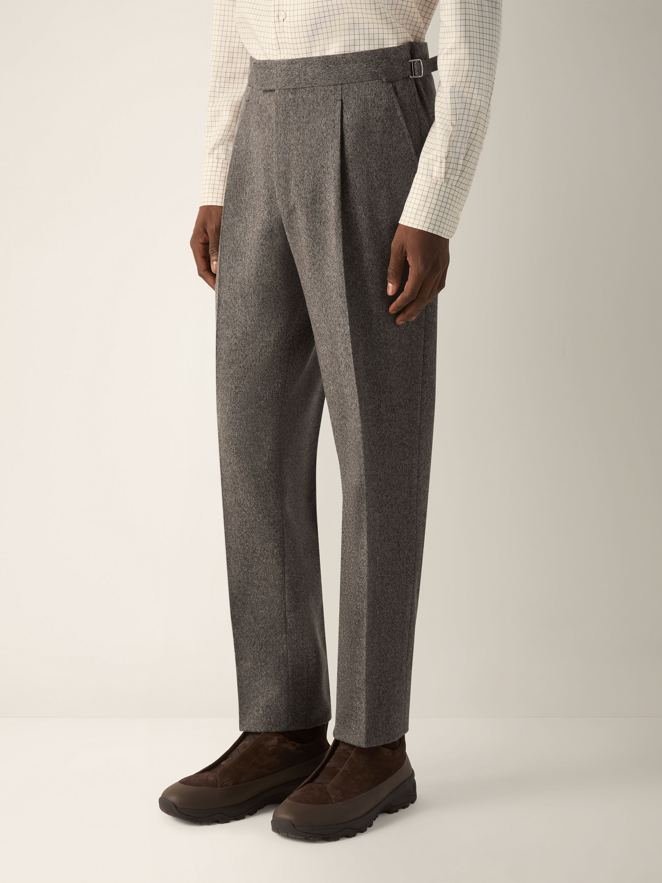Light Taupe Wool and Cashmere Pants Product detail photo #4