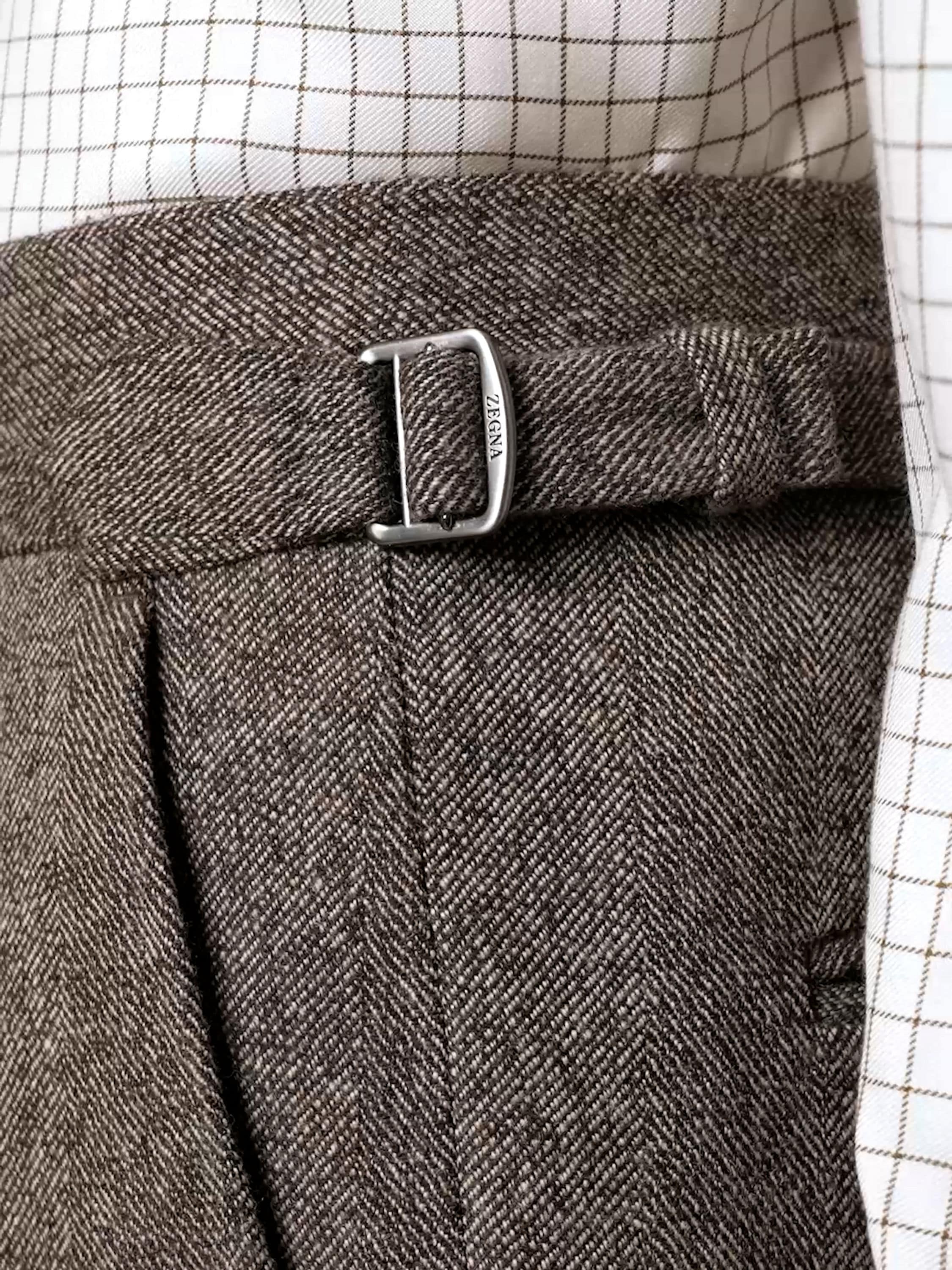 Light Taupe Wool and Cashmere Pants