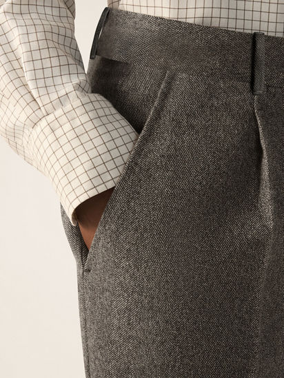 Light Taupe Wool and Cashmere Pants FW26 39309698 | Zegna JP