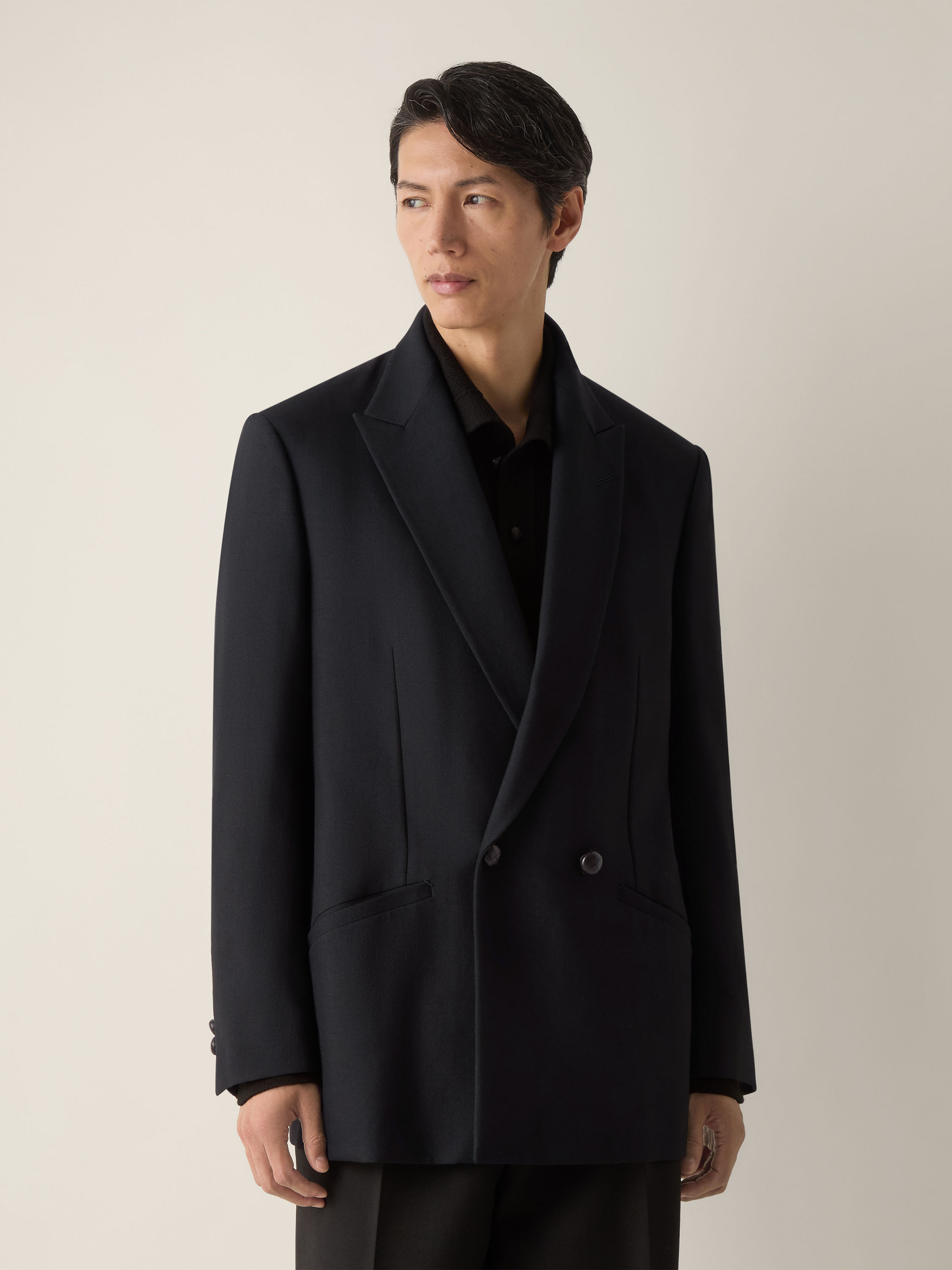 Jacke aus Wolle und Mohair in Schwarz Detailfoto #3 des Produkts