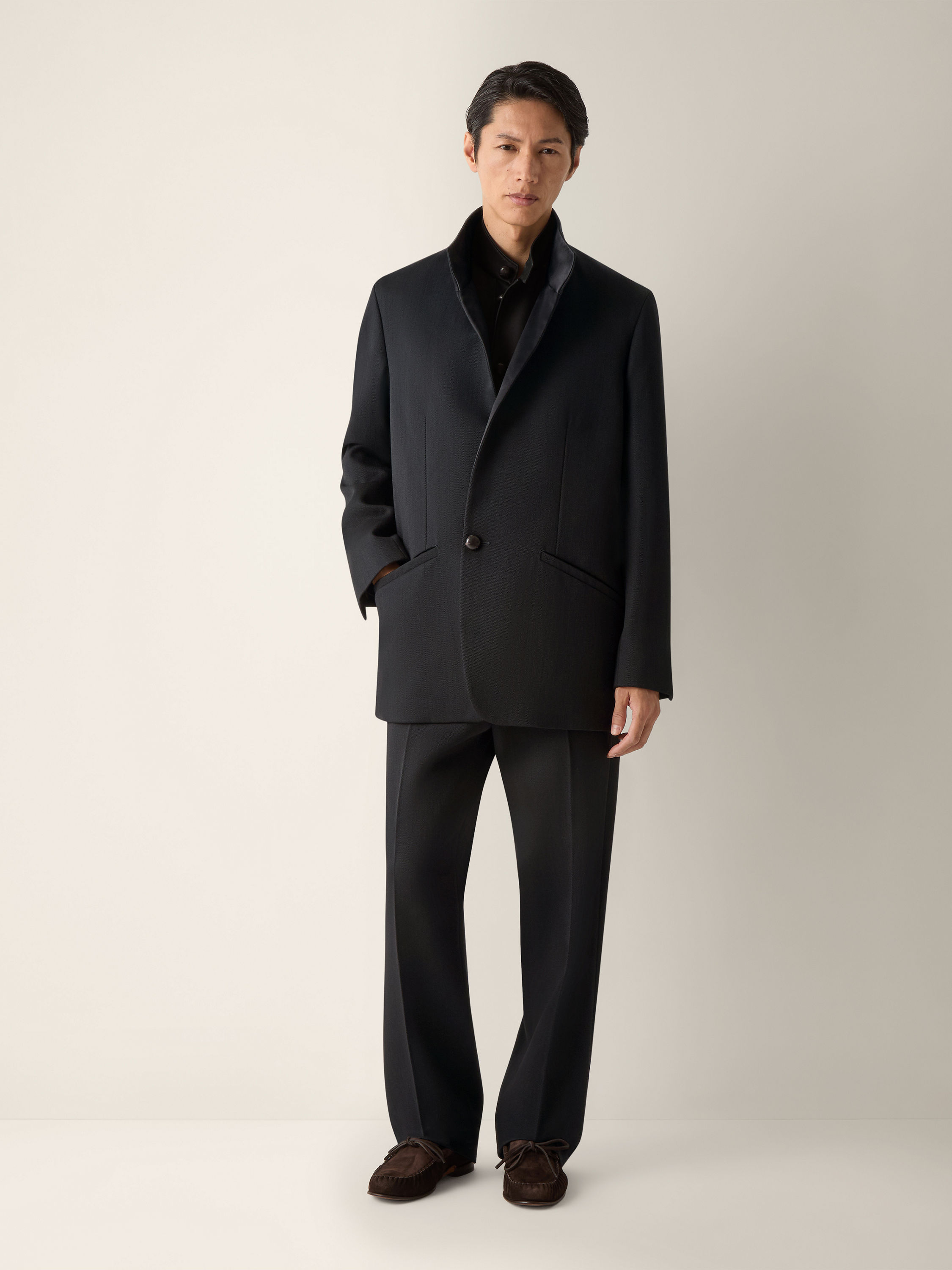 Black Wool Chore Jacket Product detail photo #1