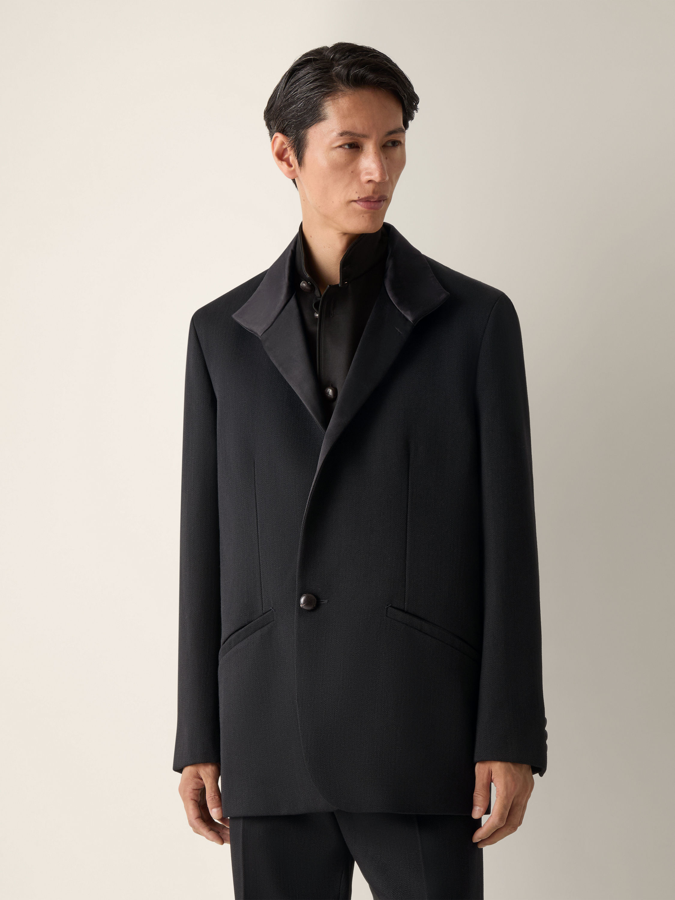 Black Wool Chore Jacket Product detail photo #3