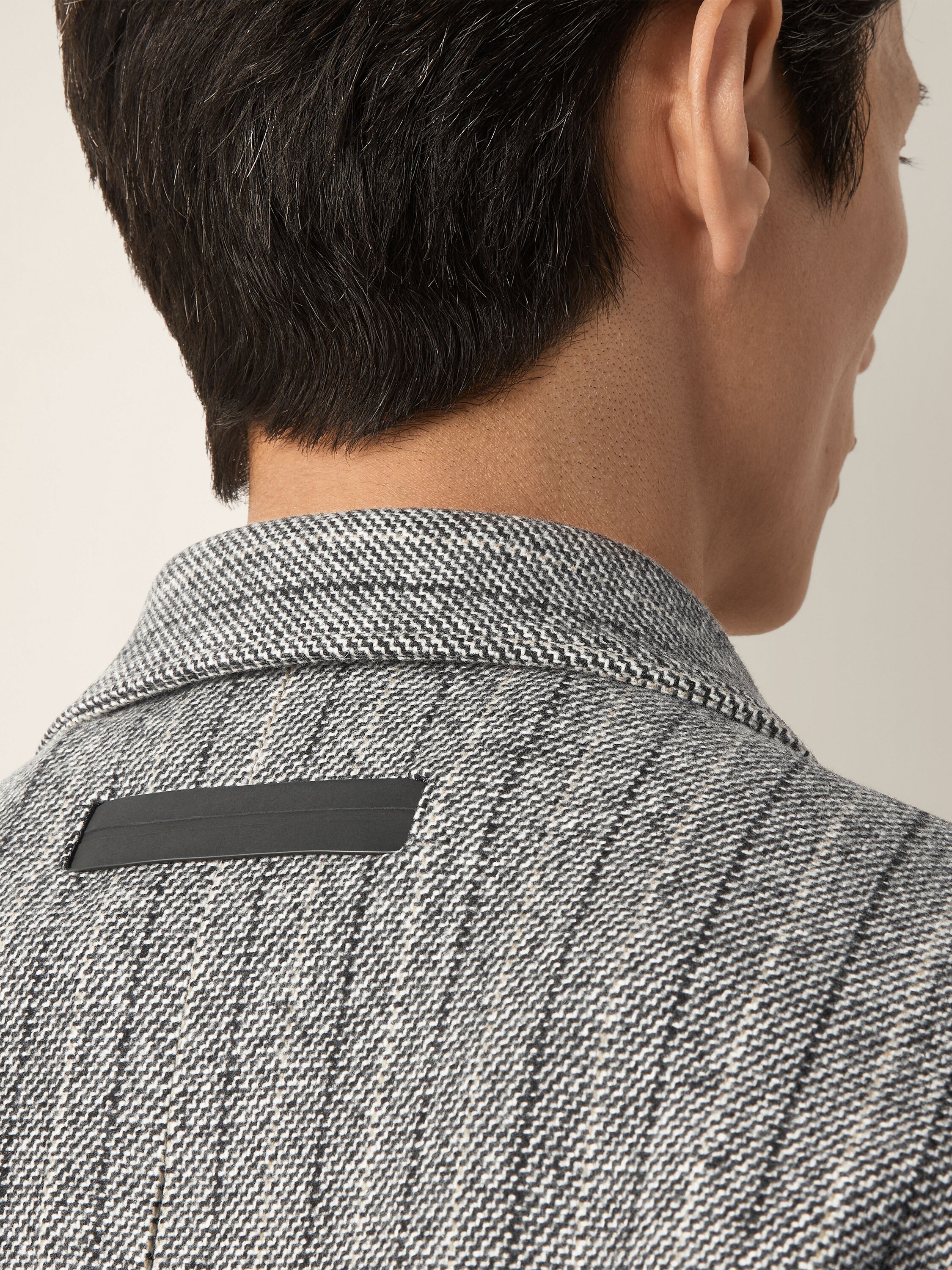 Grey Pinstriped Trofeo Selection Wool Shirt Product detail photo #2