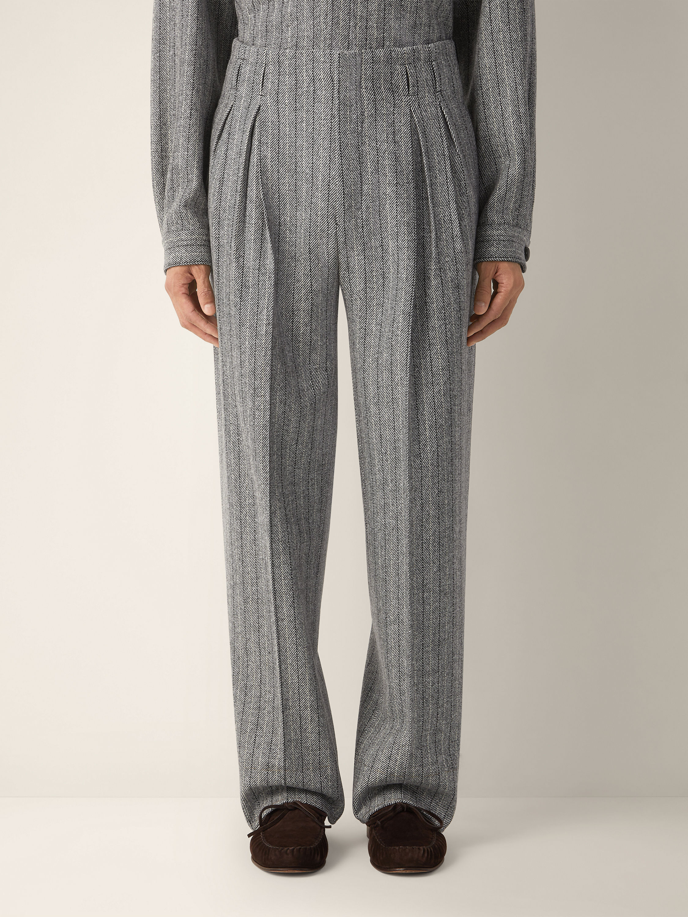 Grey Trofeo Selection Wool Pants Product detail photo #4