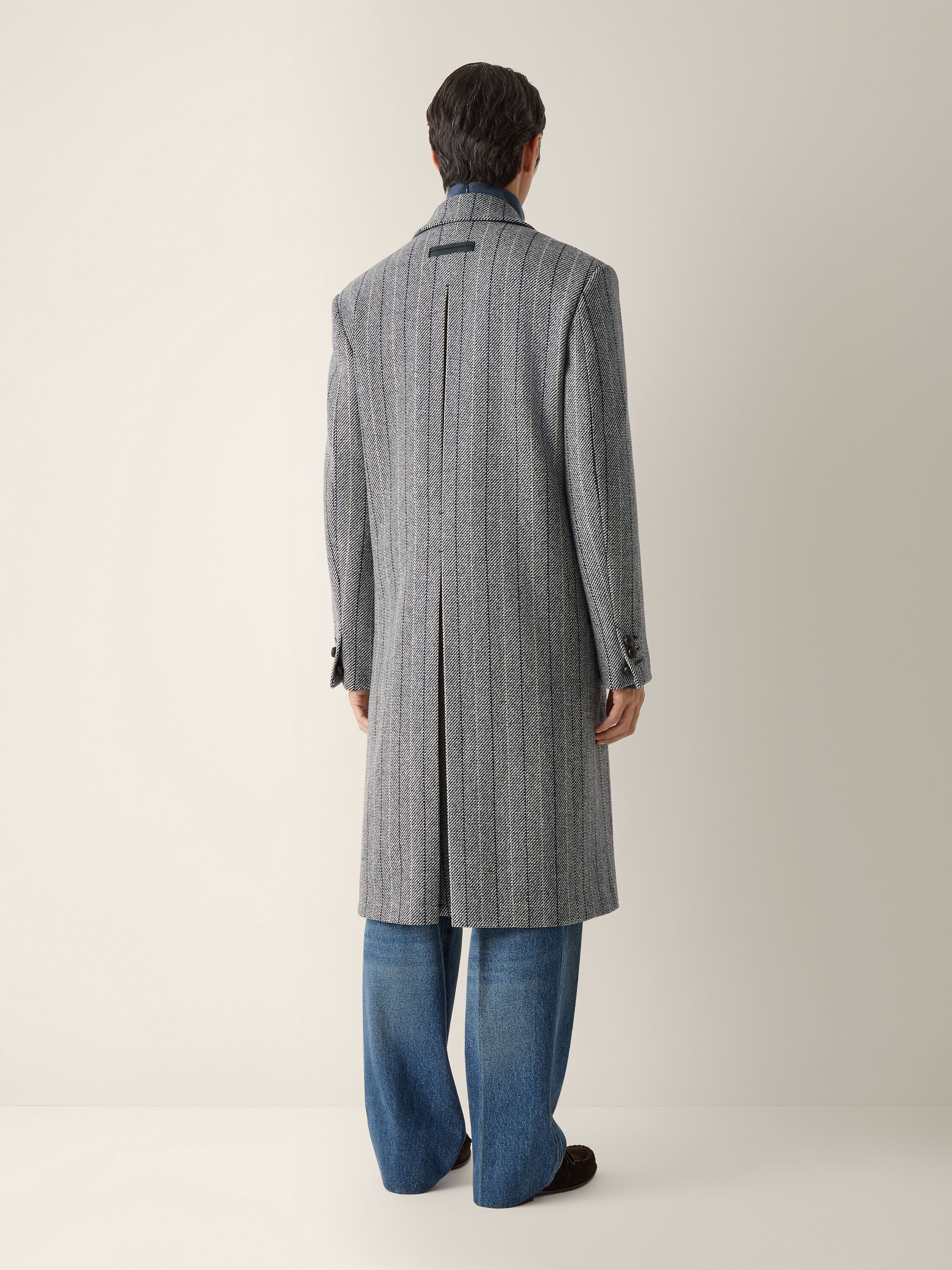 Grey Trofeo Selection Wool Overcoat Product detail photo #5