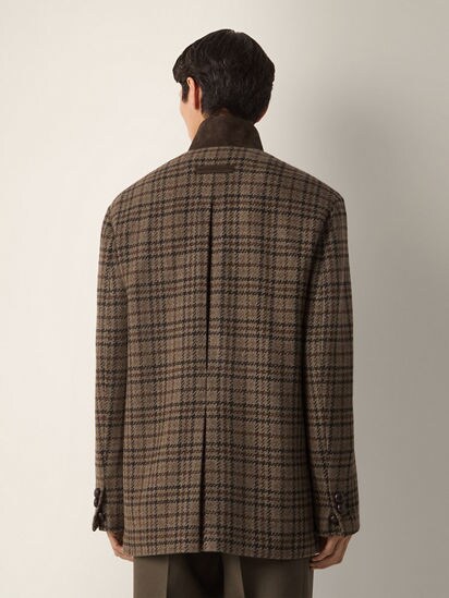 Dark Olive Green and Brown Oasi Cashmere Chore Jacket FW26